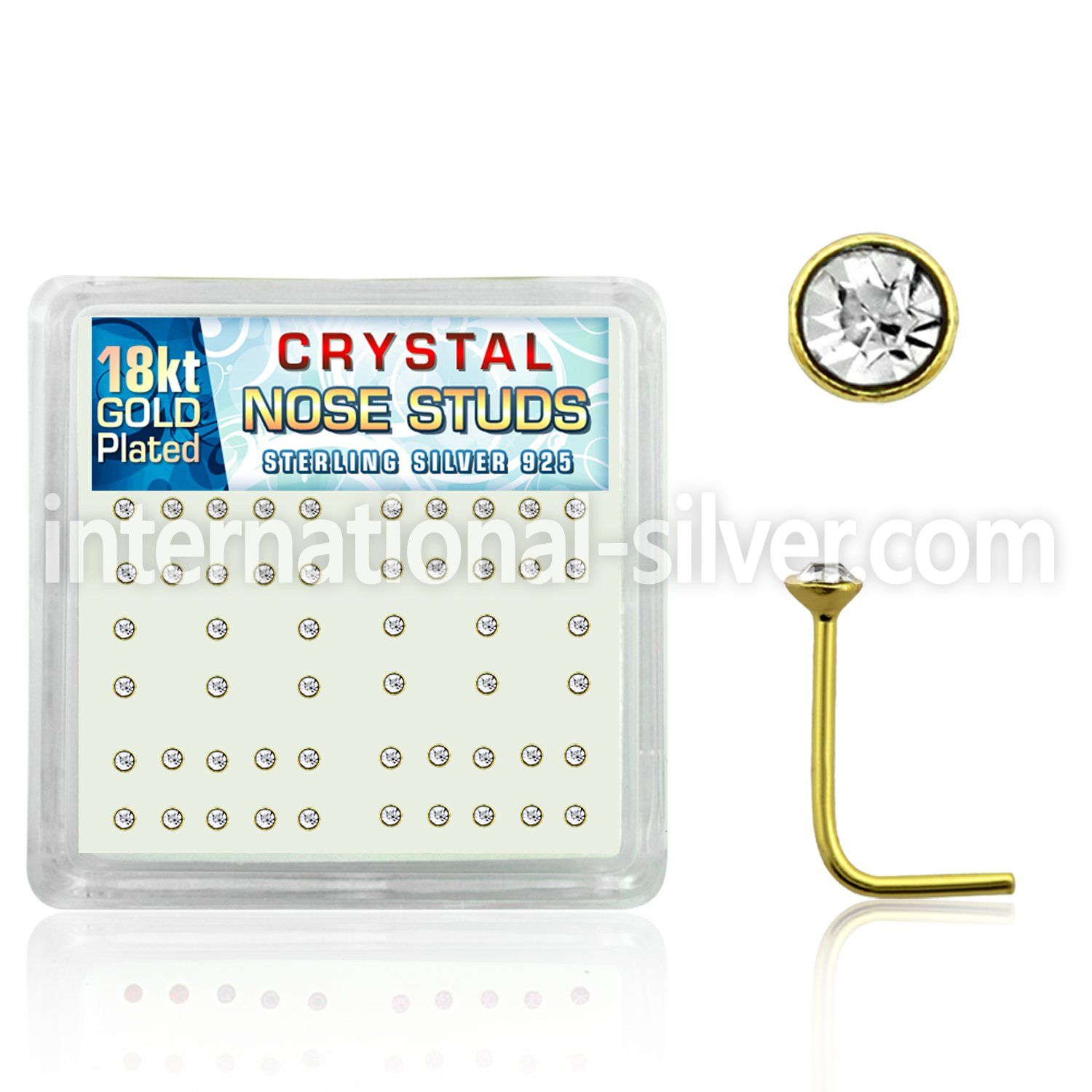 18nsbxc l shape nose studs silver 925 nose