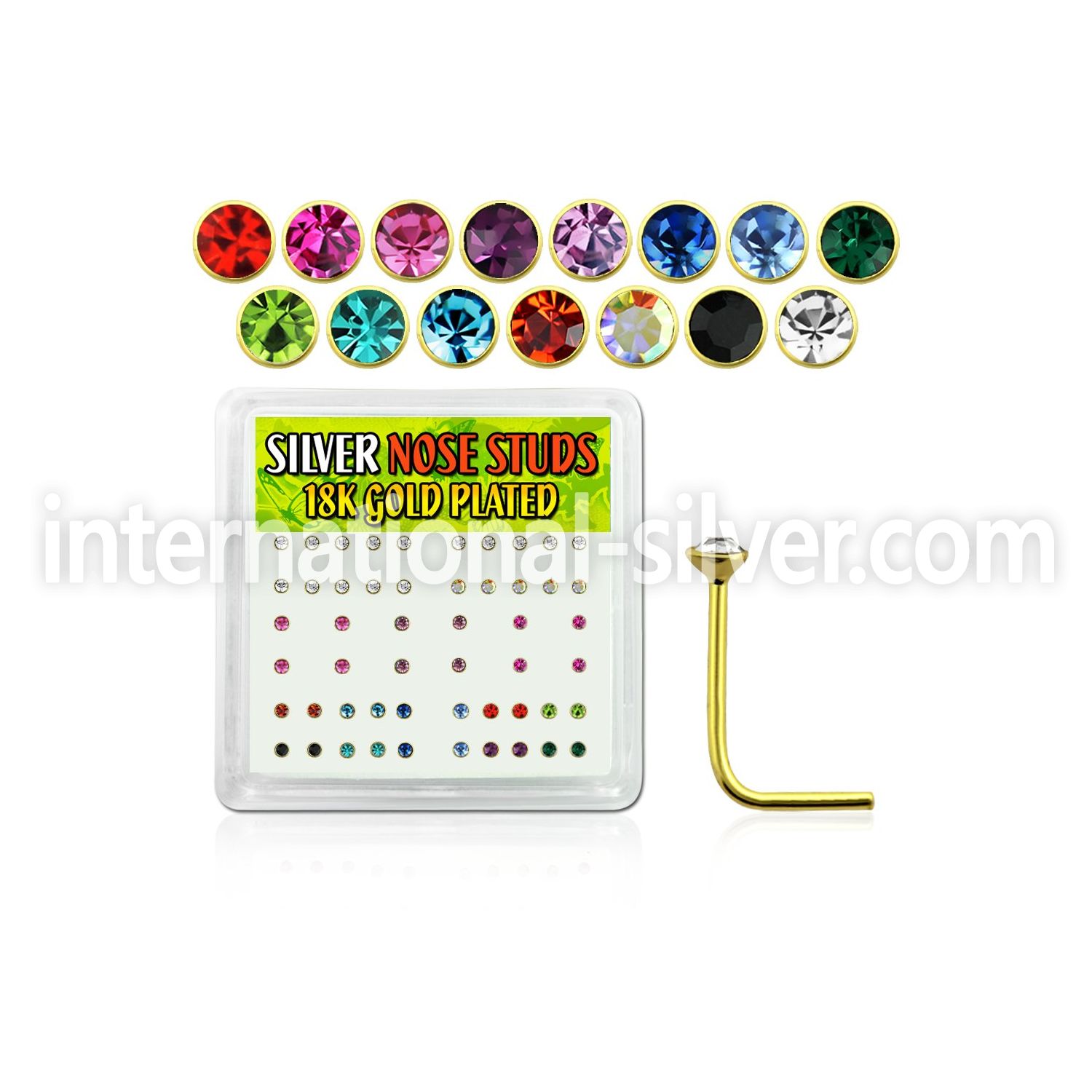 18nsbxm l shape nose studs silver 925 nose