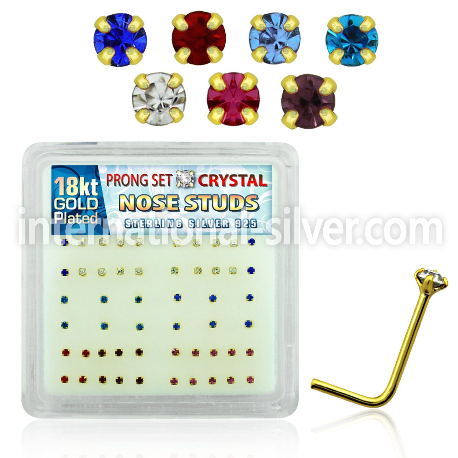 18nspxm l shape nose studs silver 925 nose