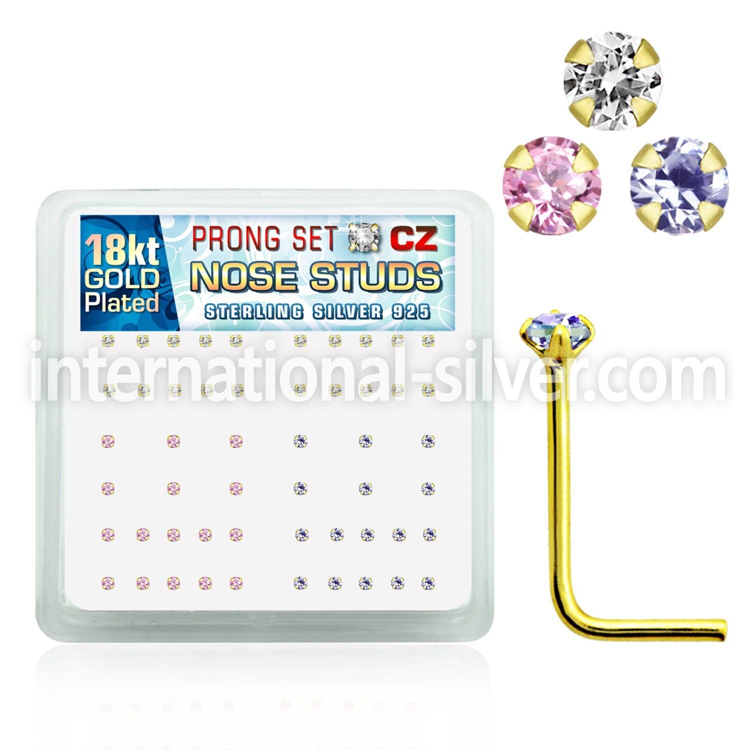 18nszbm l shape nose studs silver 925 nose