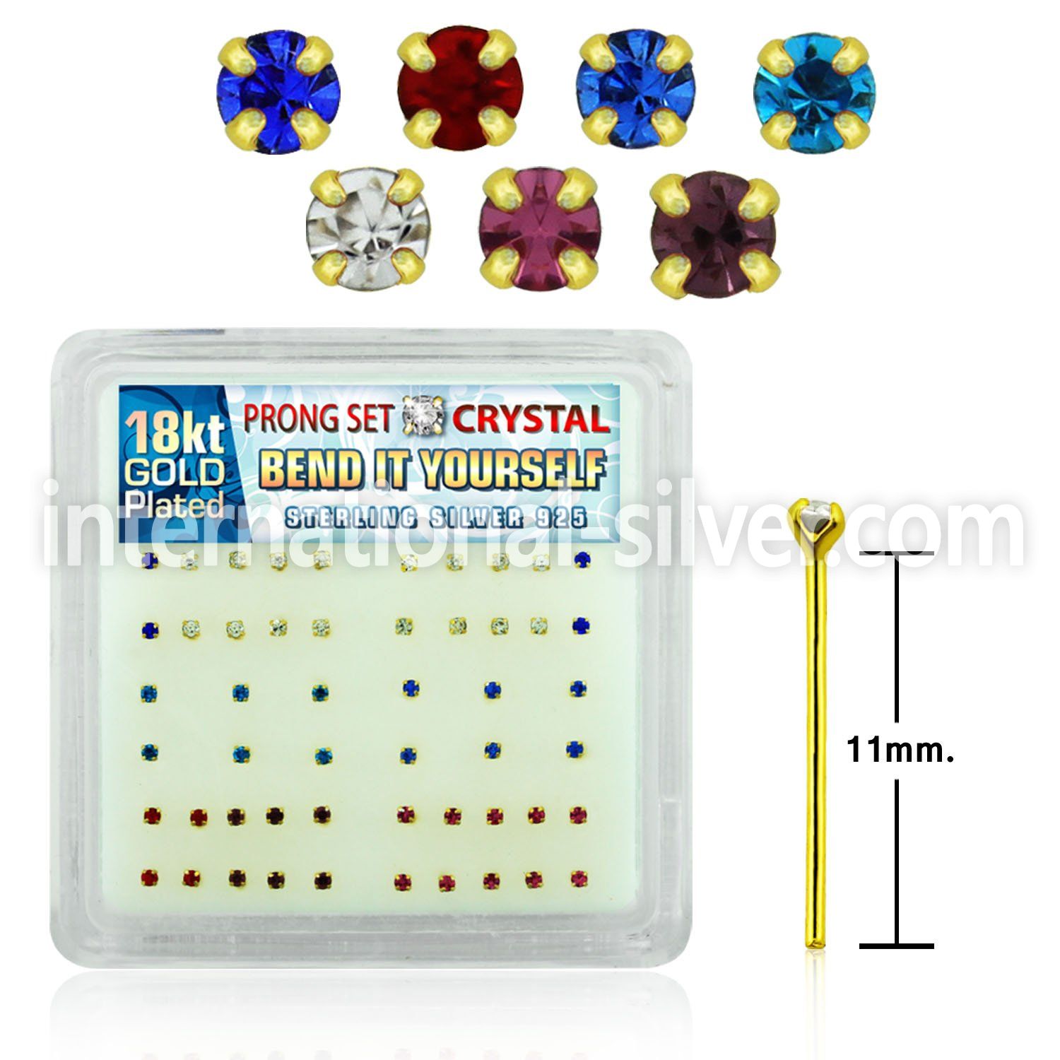 18nypxm bend it to fit nose studs silver 925 belly button