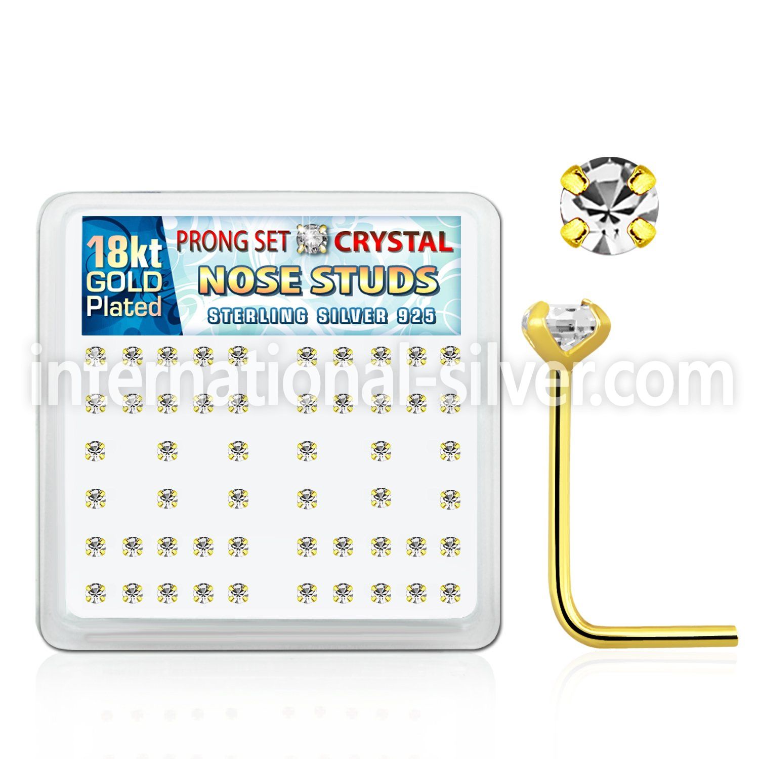 18sp14xc l shape nose studs silver 925 nose