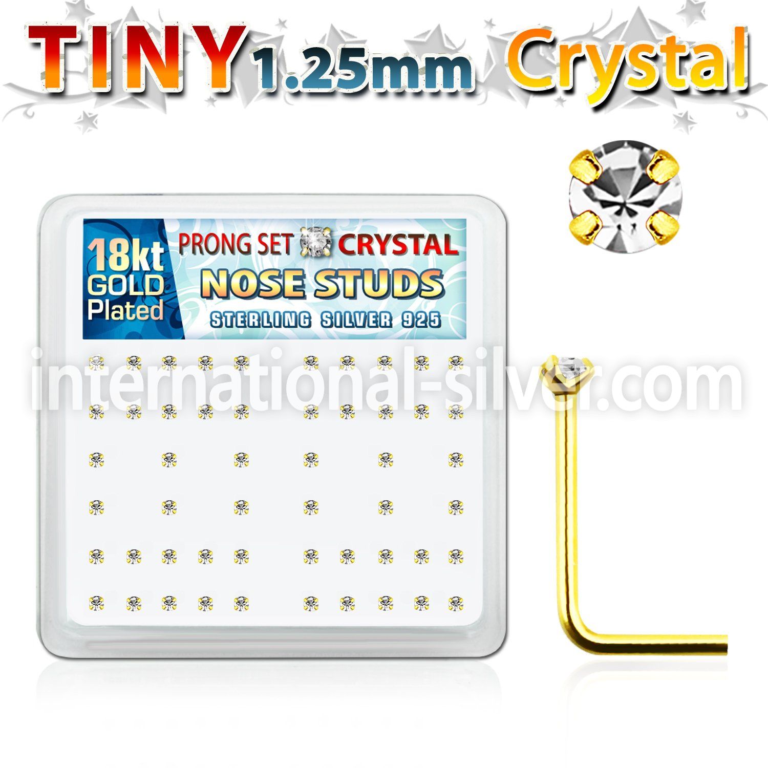 18sp6xc l shape nose studs silver 925 nose