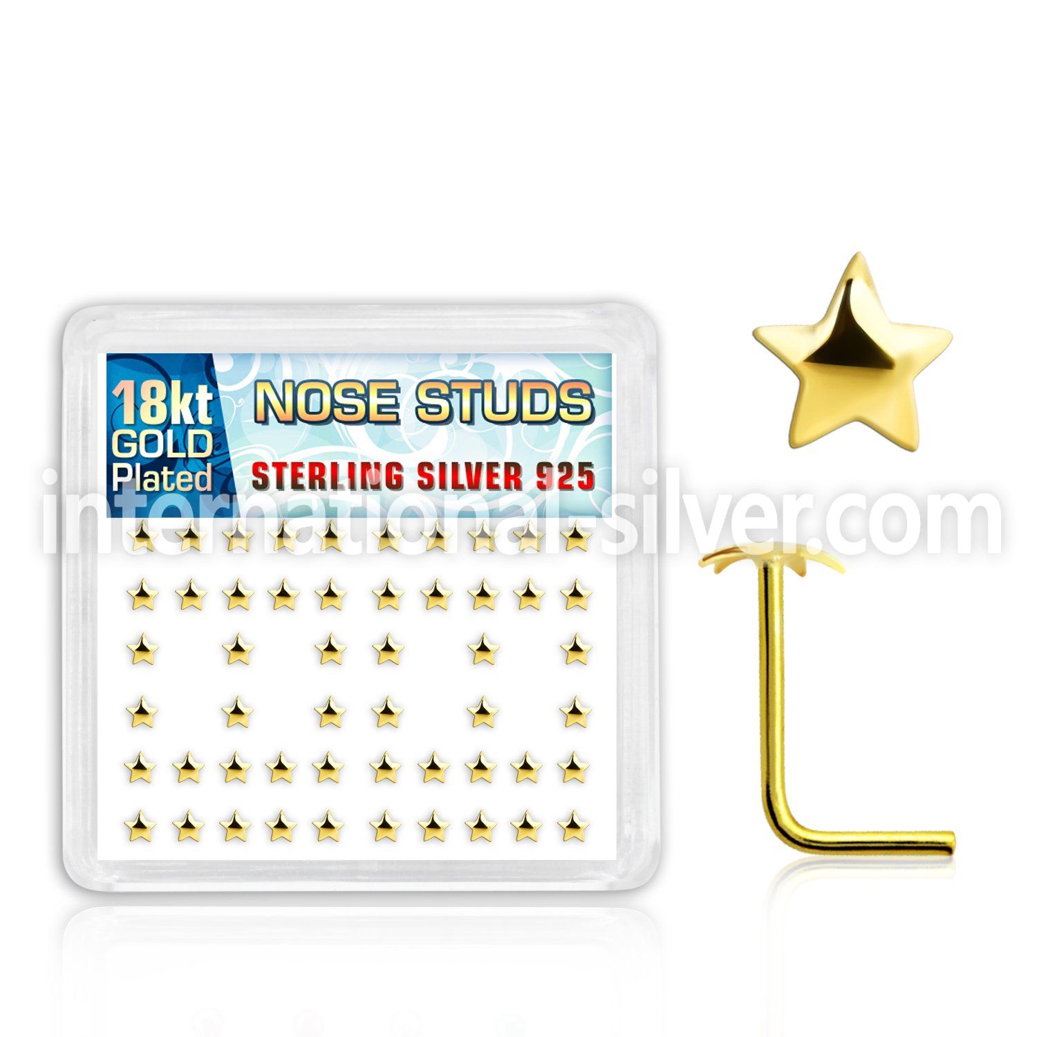 18sxvsar l shape nose studs silver 925 nose