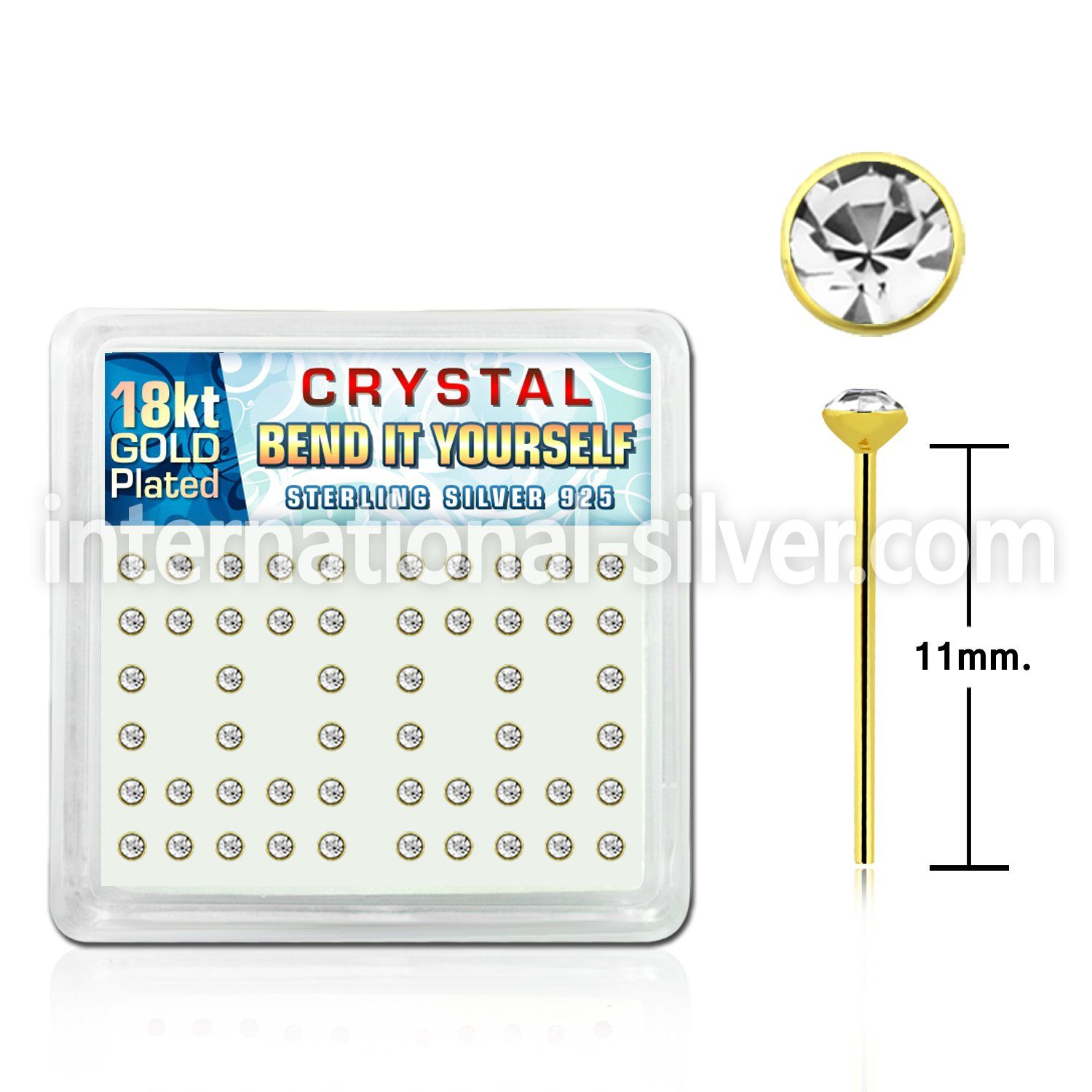 18y14xc bend it to fit nose studs silver 925 nose