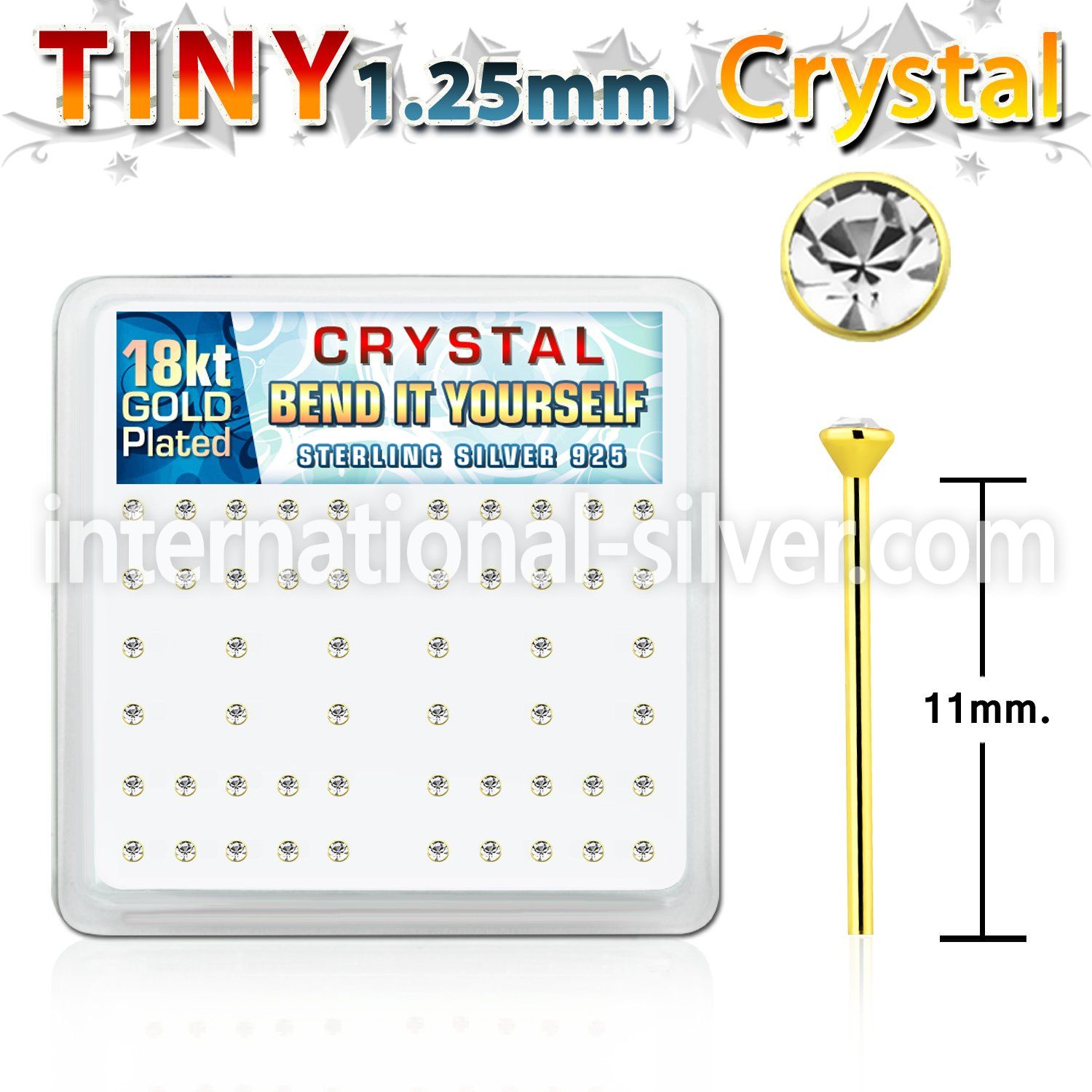 18y6xc bend it to fit nose studs silver 925 nose