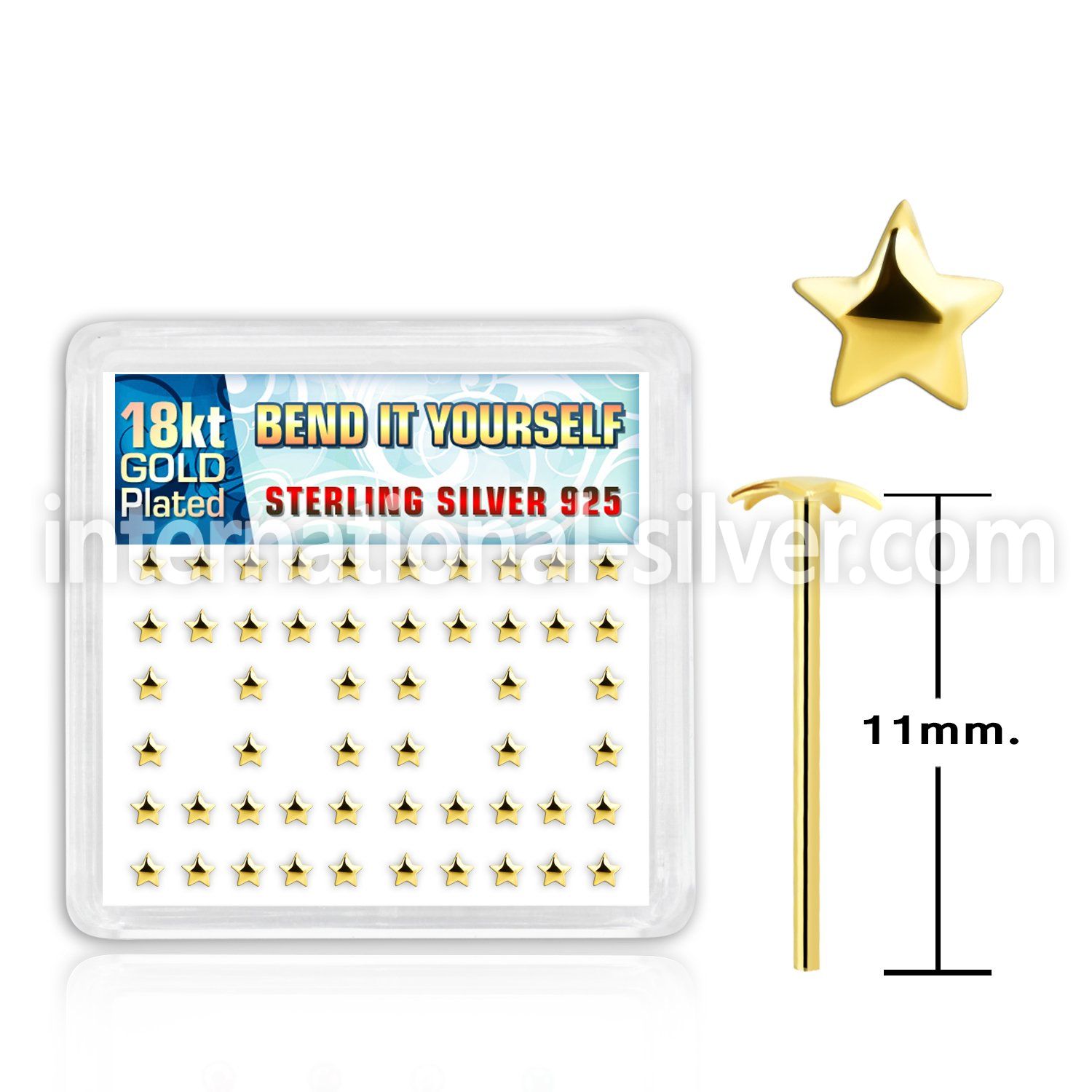 18yxvsar bend it to fit nose studs silver 925 nose