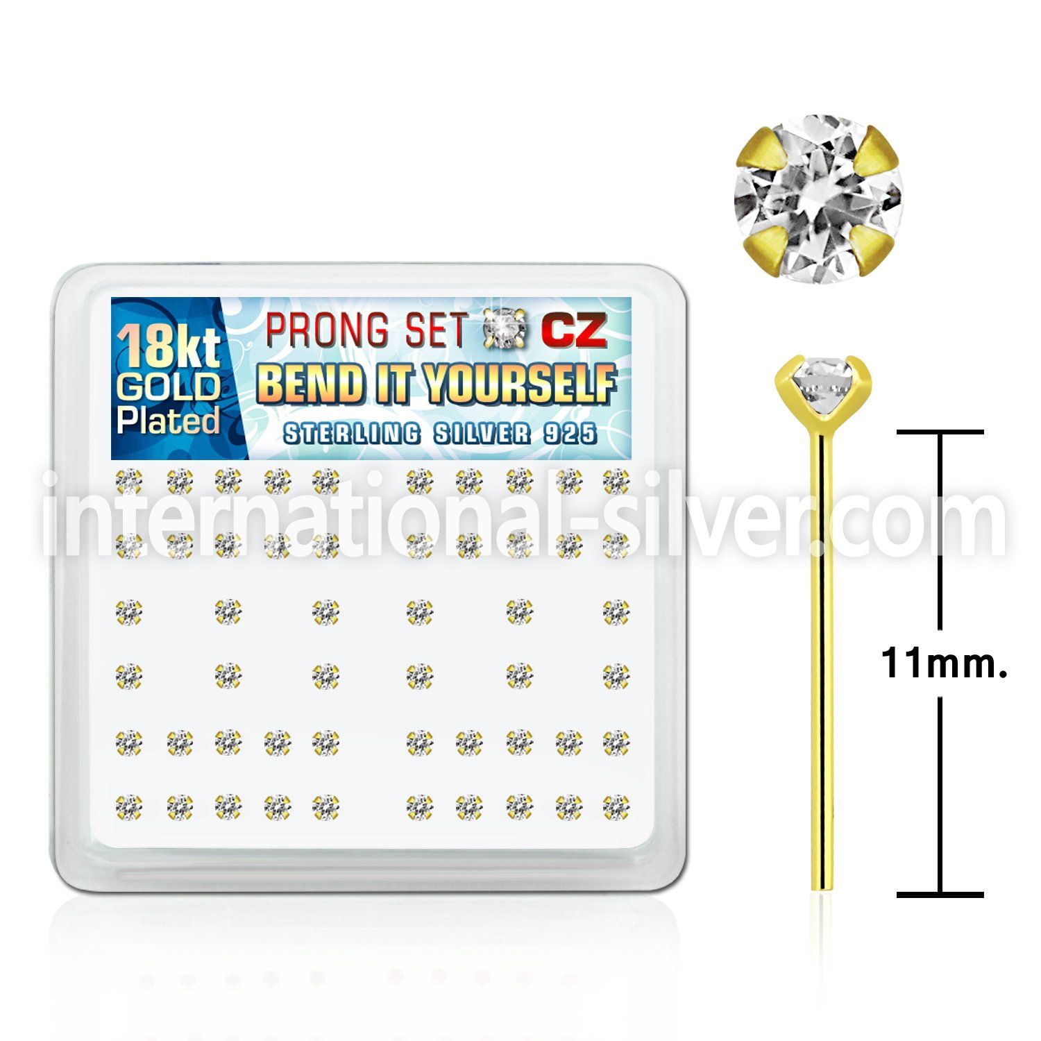 18yz25xc bend it to fit nose studs silver 925 nose