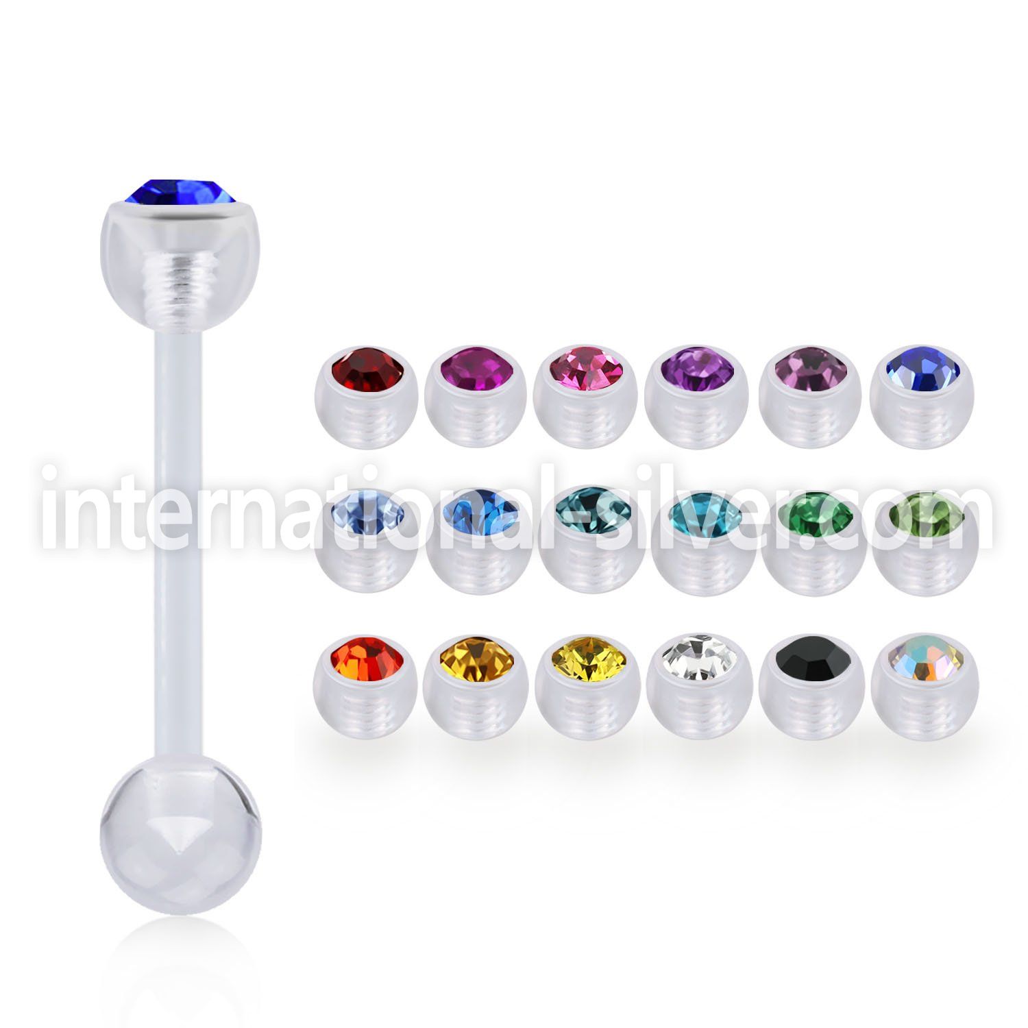 abbajb5 straight barbells acrylic body jewelry tongue