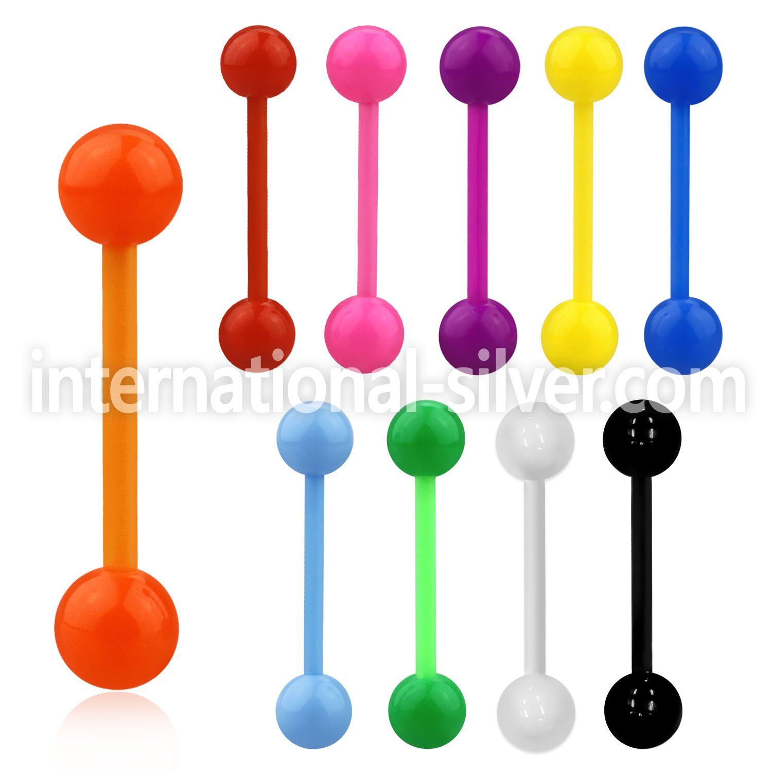 abbsa straight barbells acrylic body jewelry tongue