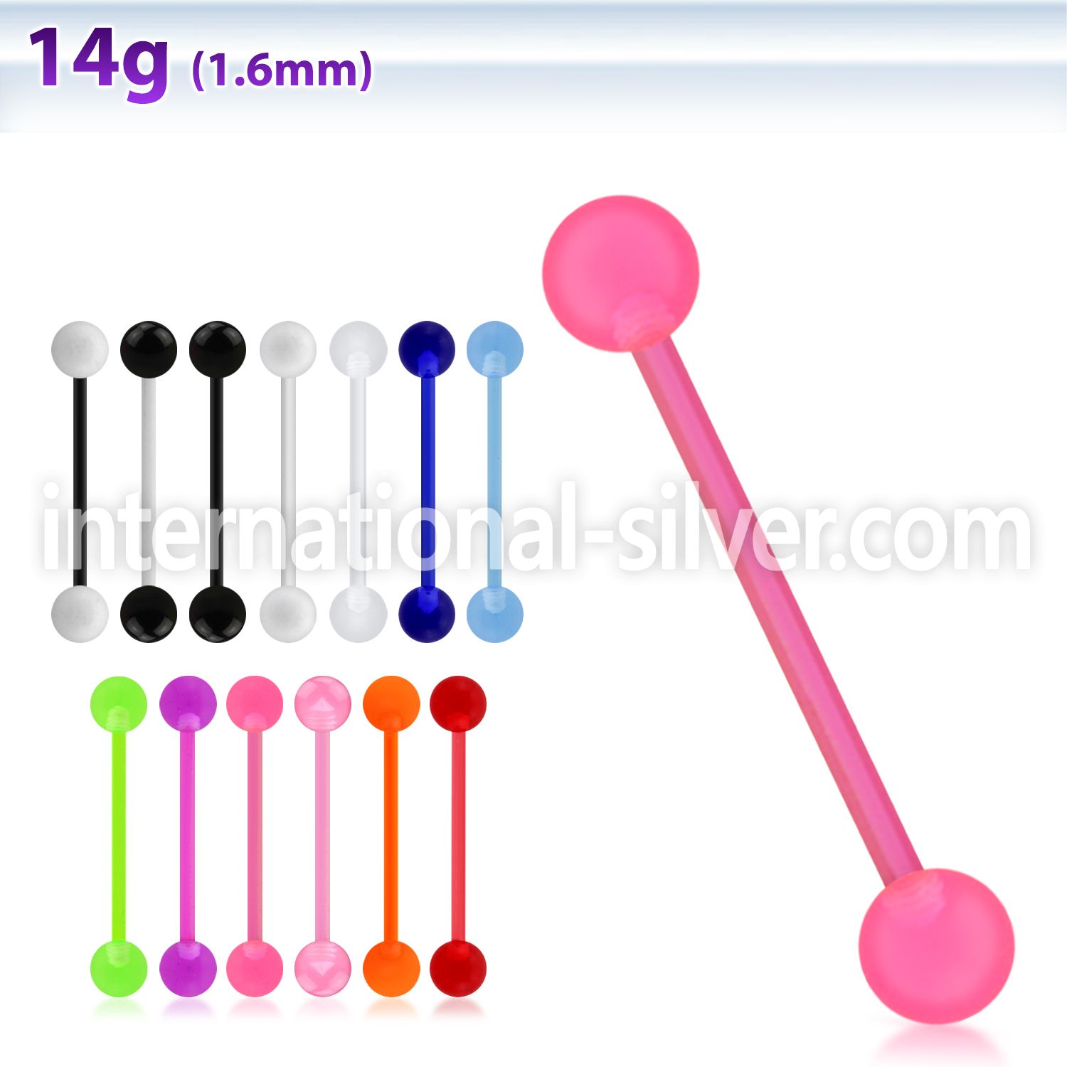 abbuv straight barbells acrylic body jewelry tongue