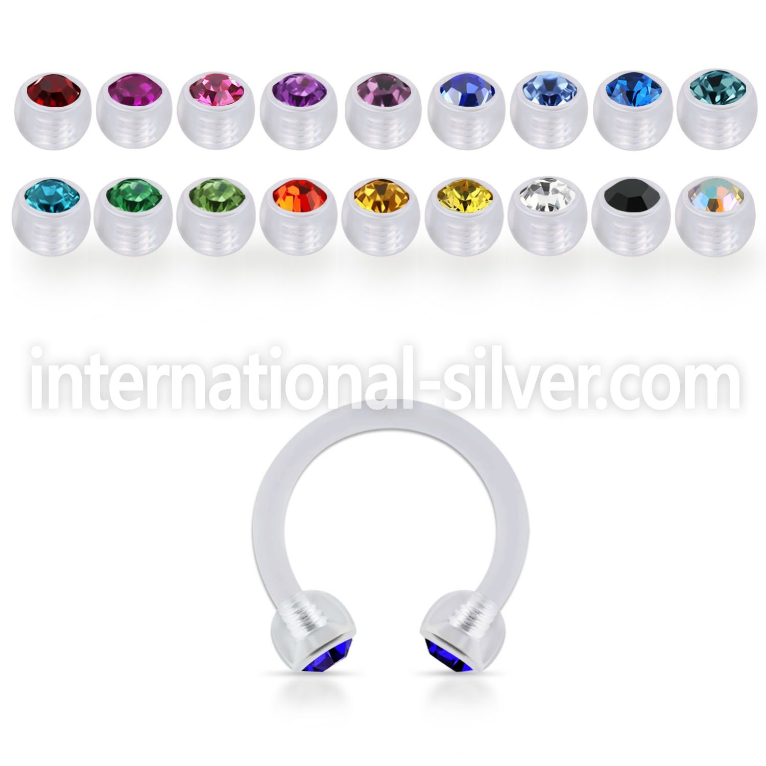 acbeajb3 horseshoes acrylic body jewelry ear lobe