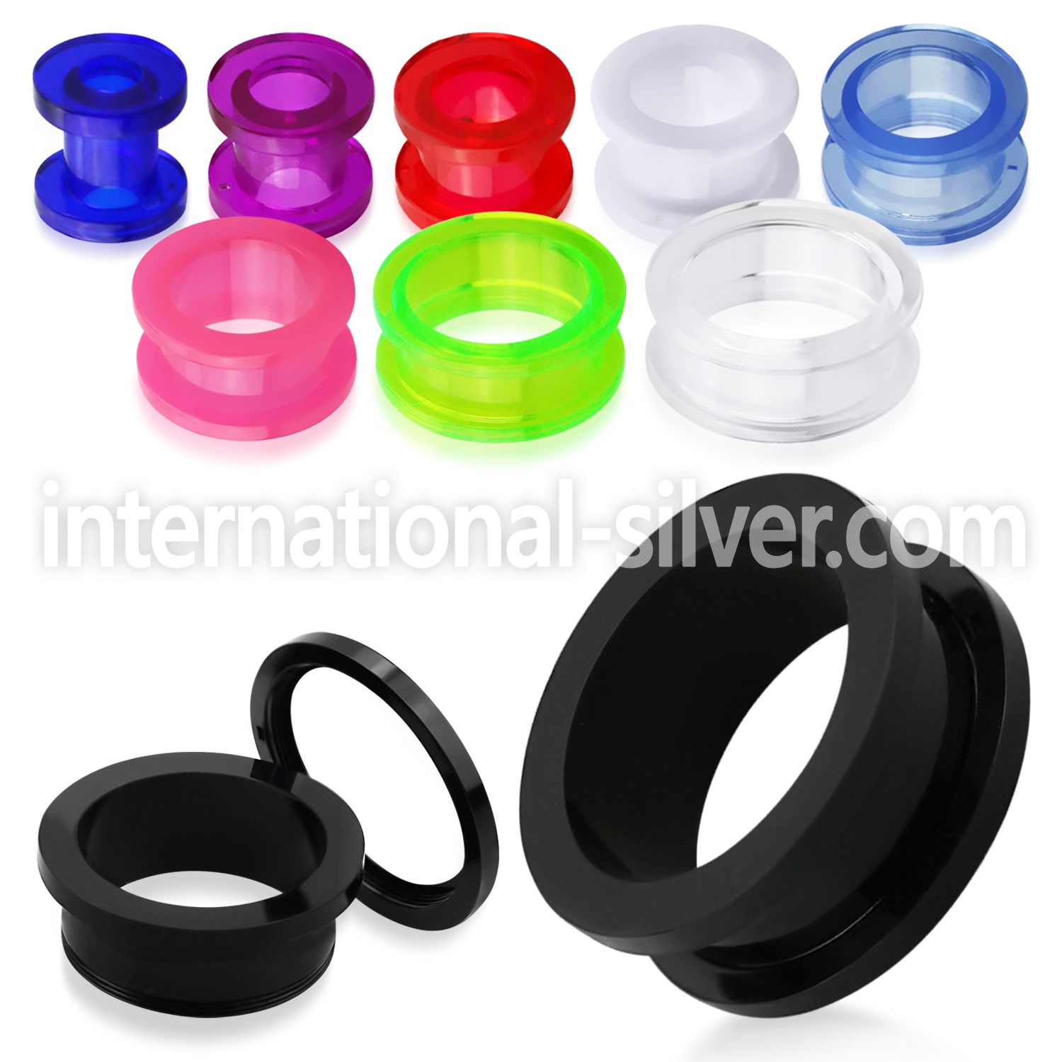 acfp tunnels gauges acrylic body jewelry ear lobe