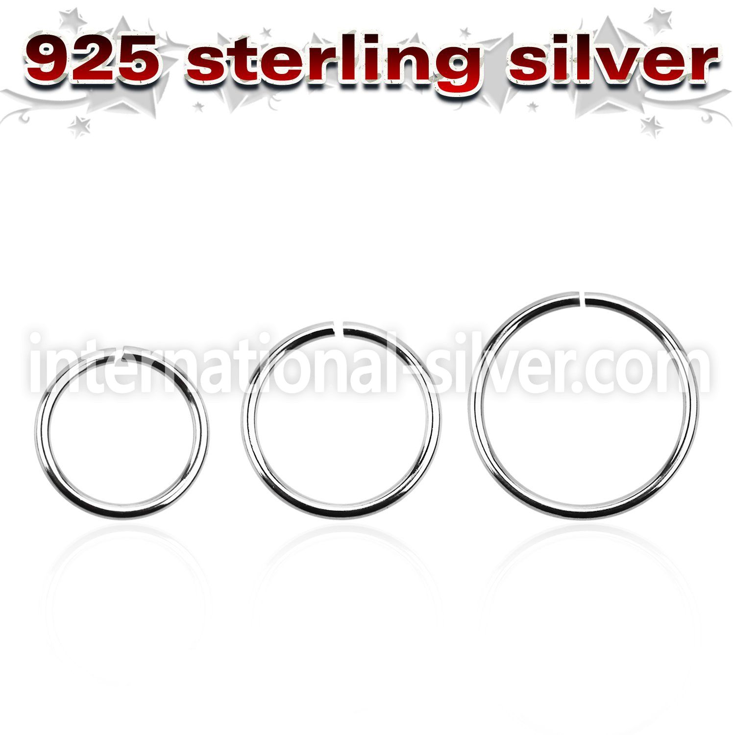agsel18 seamless segment rings silver 925 nose