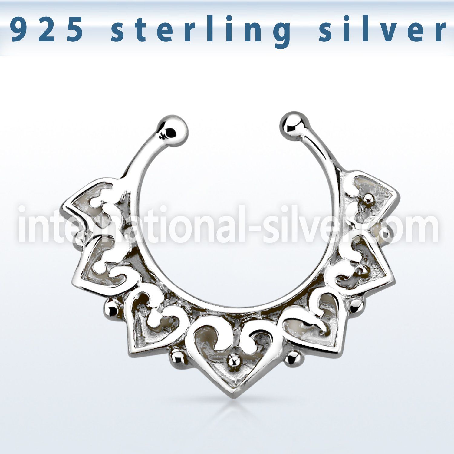 agsepd11 fake illusion body jewelry silver 925 septum