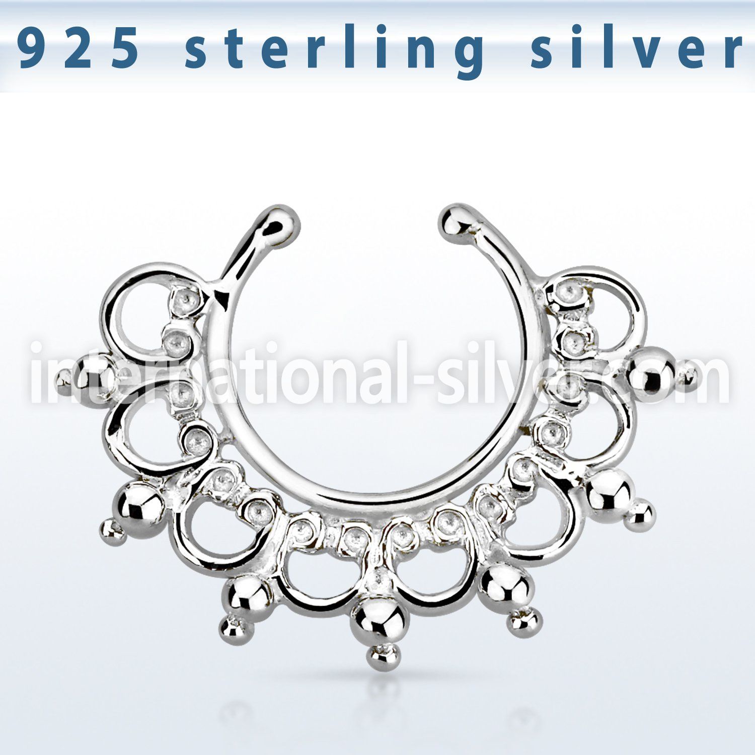 agsepd12 fake illusion body jewelry silver 925 septum