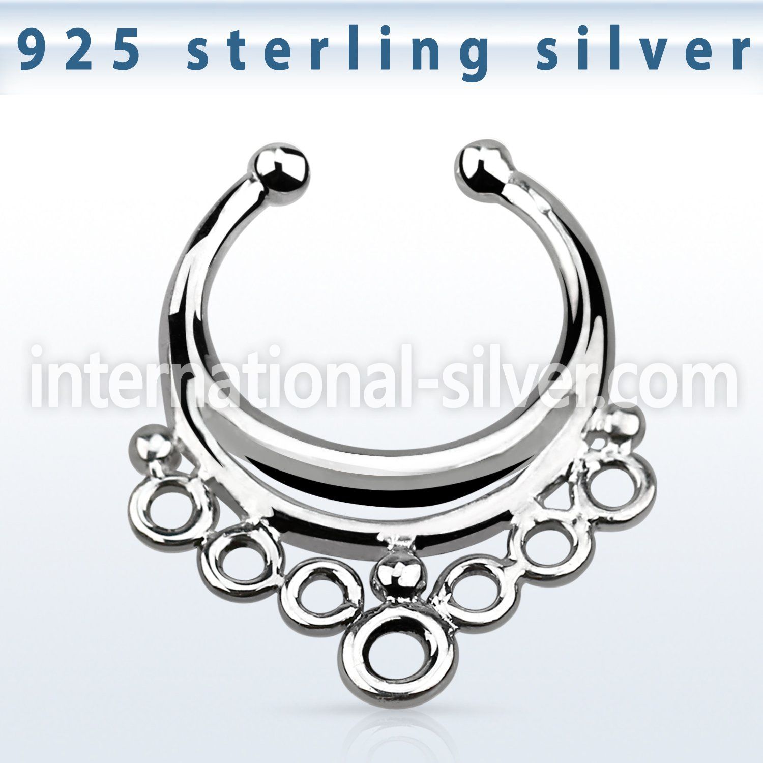 agsepd1 fake illusion body jewelry silver 925 septum