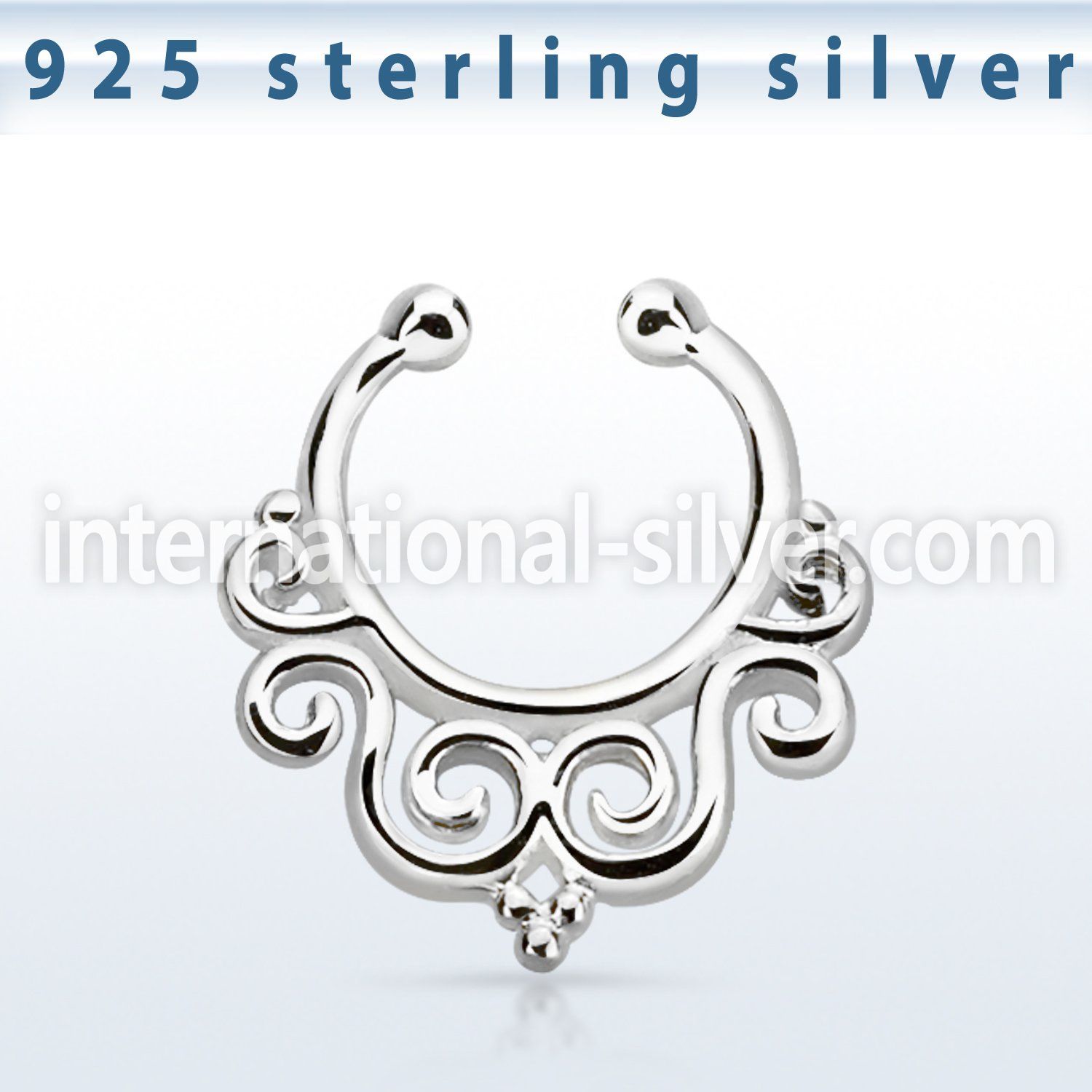 agsepd7 fake illusion body jewelry silver 925 septum