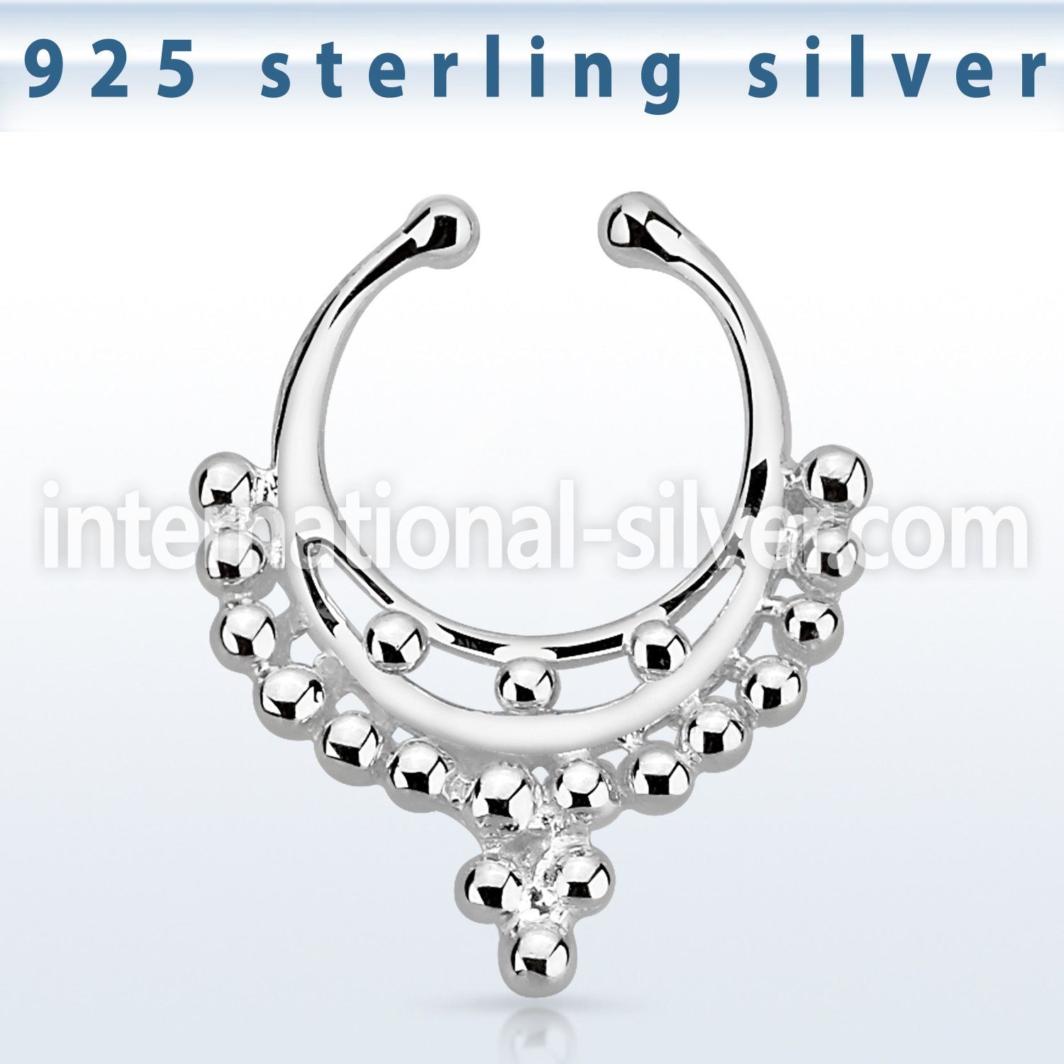 agsepd9 fake illusion body jewelry silver 925 septum