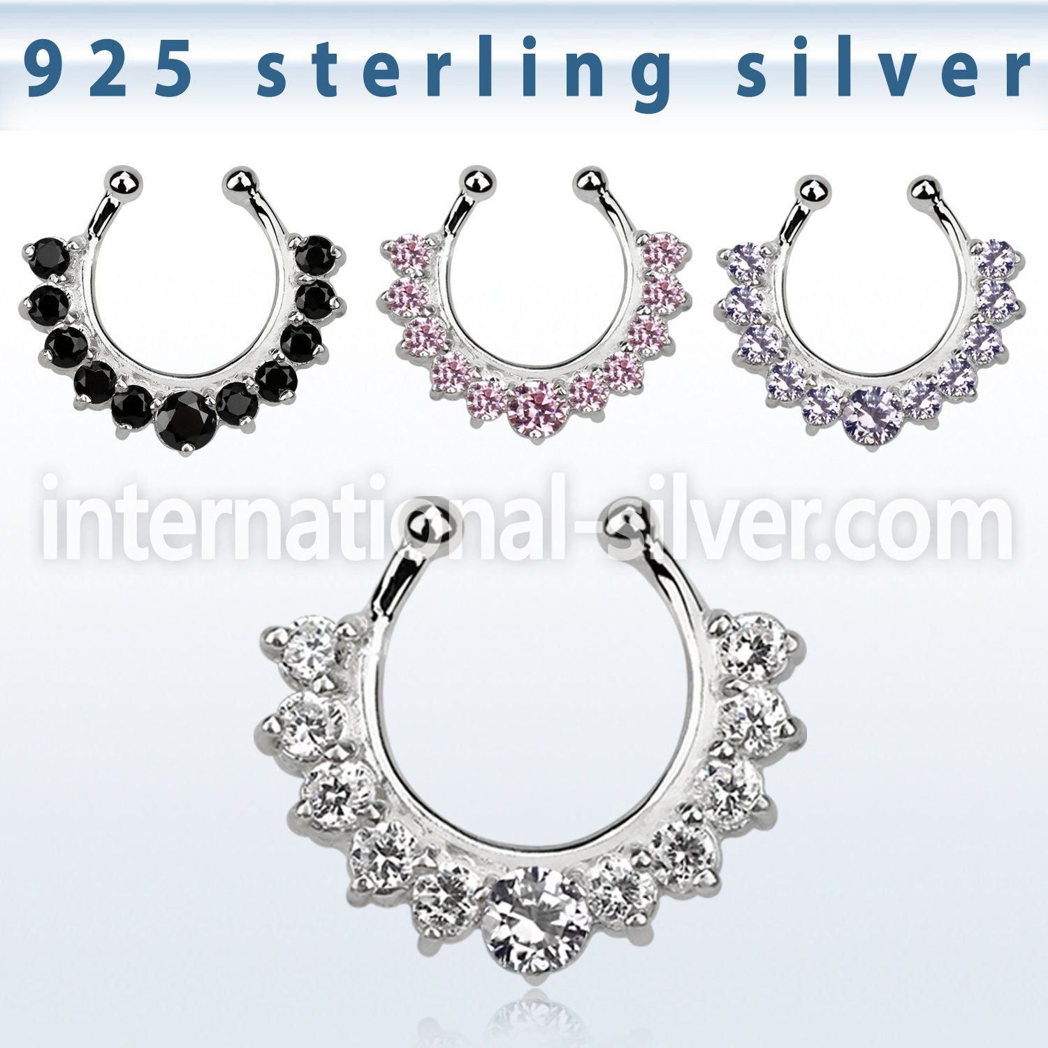 agsepz1 fake illusion body jewelry silver 925 septum