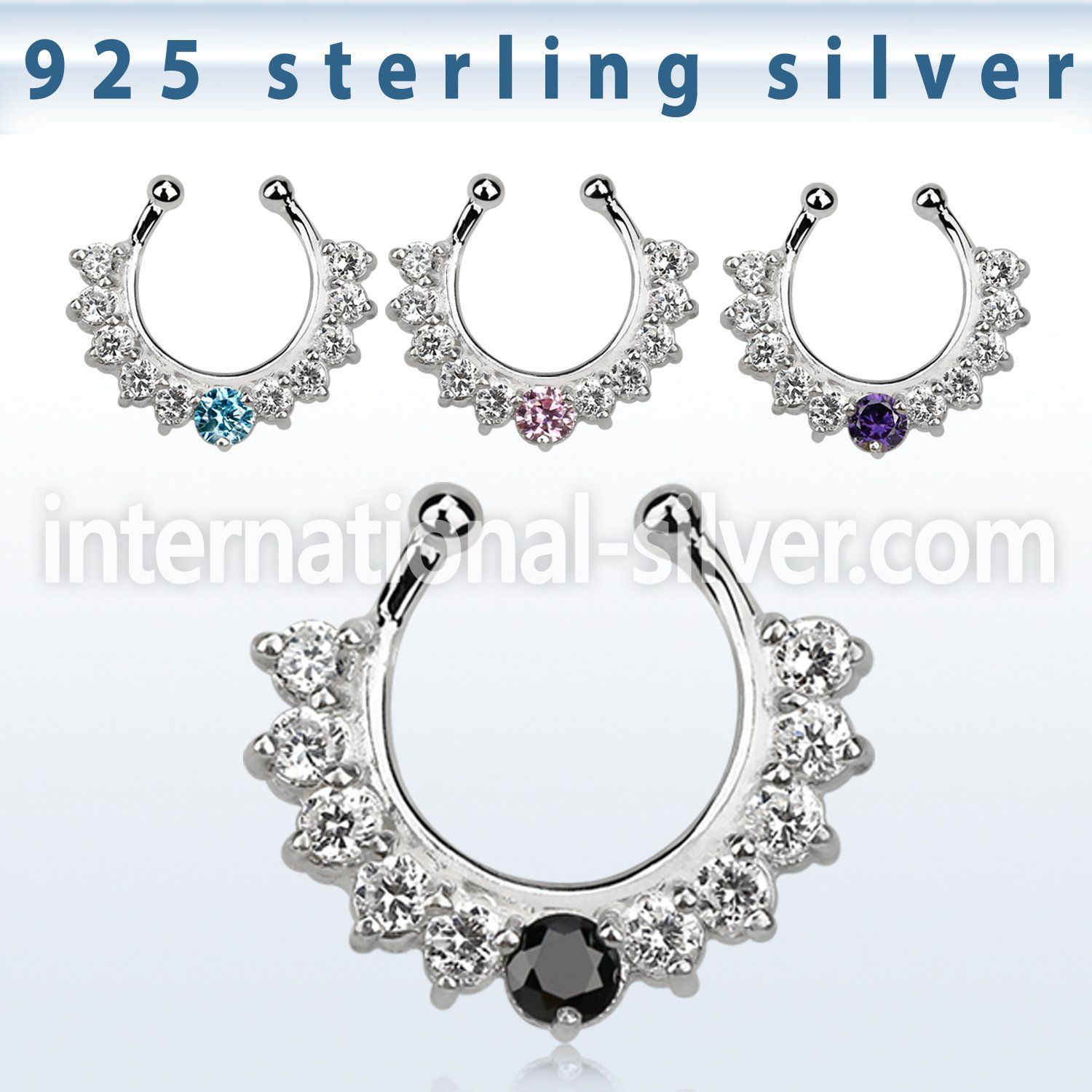 agsepz1x fake illusion body jewelry silver 925 septum
