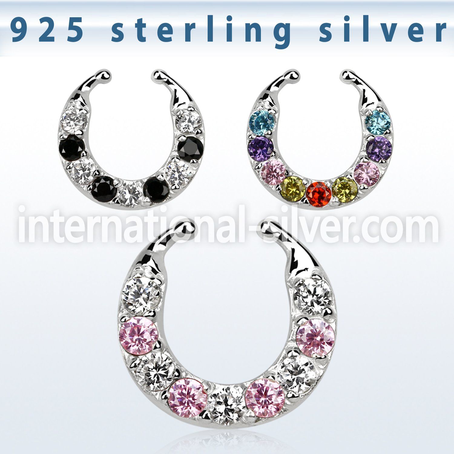 agsepz2x fake illusion body jewelry silver 925 septum