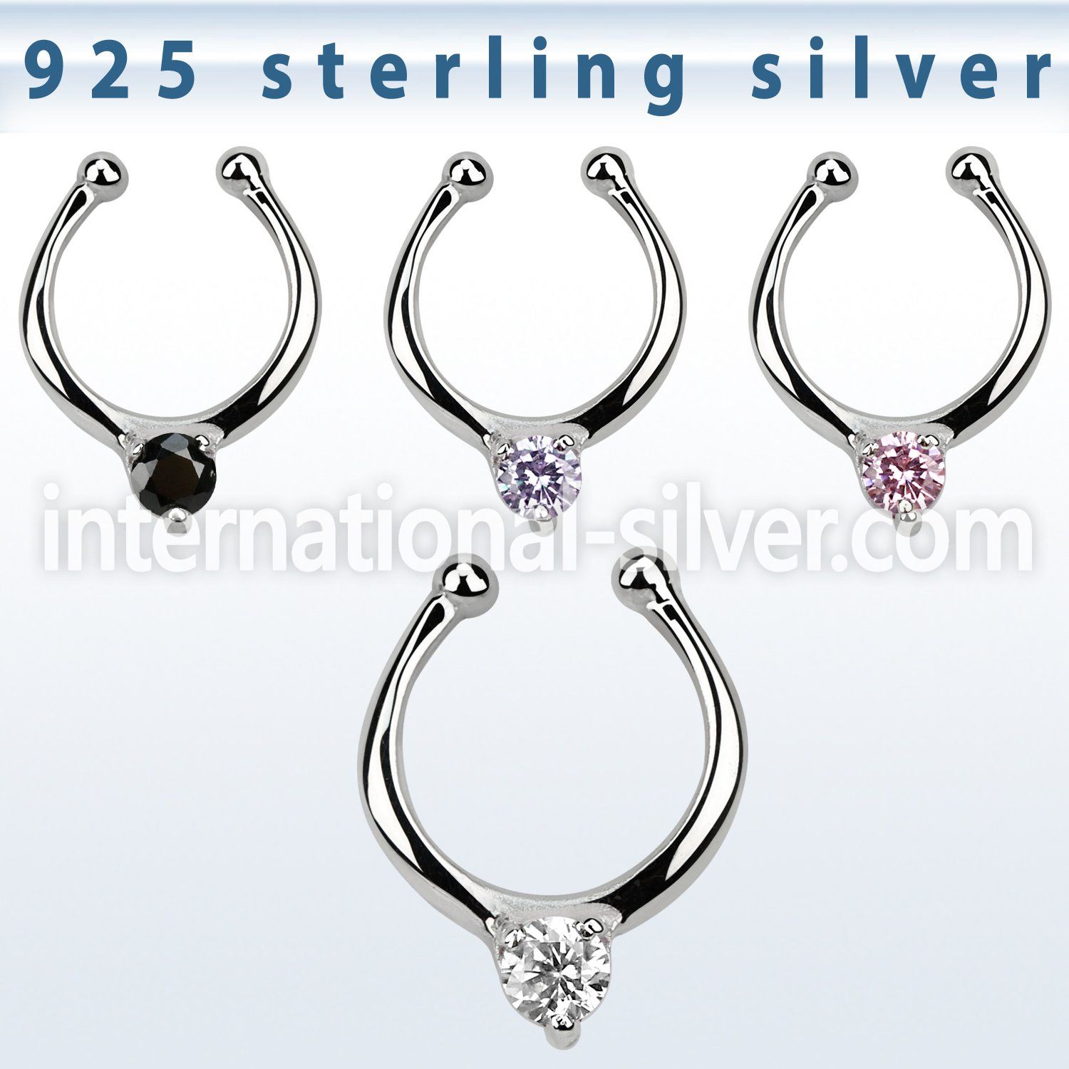 agsepz3 fake illusion body jewelry silver 925 septum