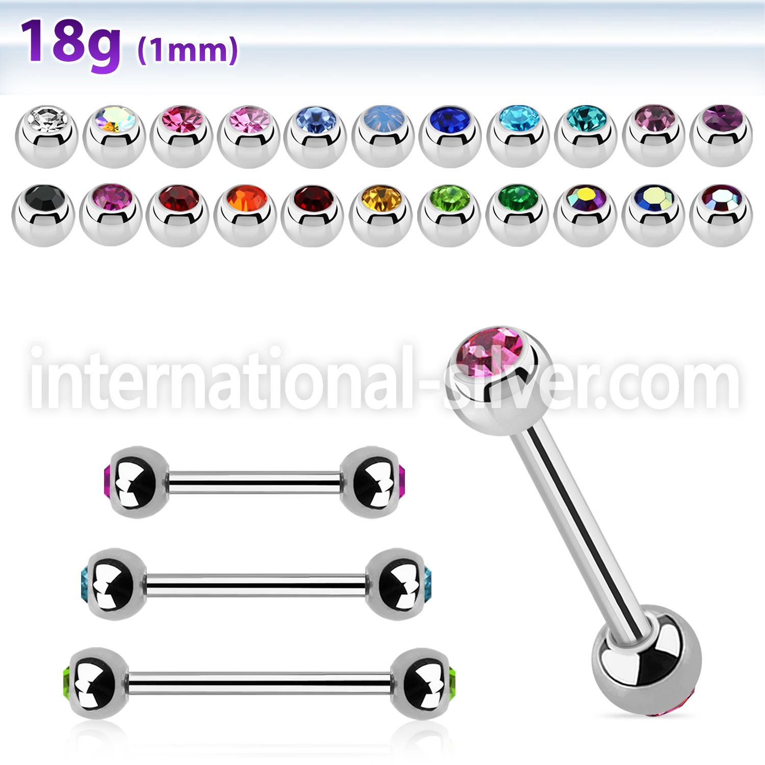 bb18jb3 surgical steel barbells eyebrow helix intim tragus piercing