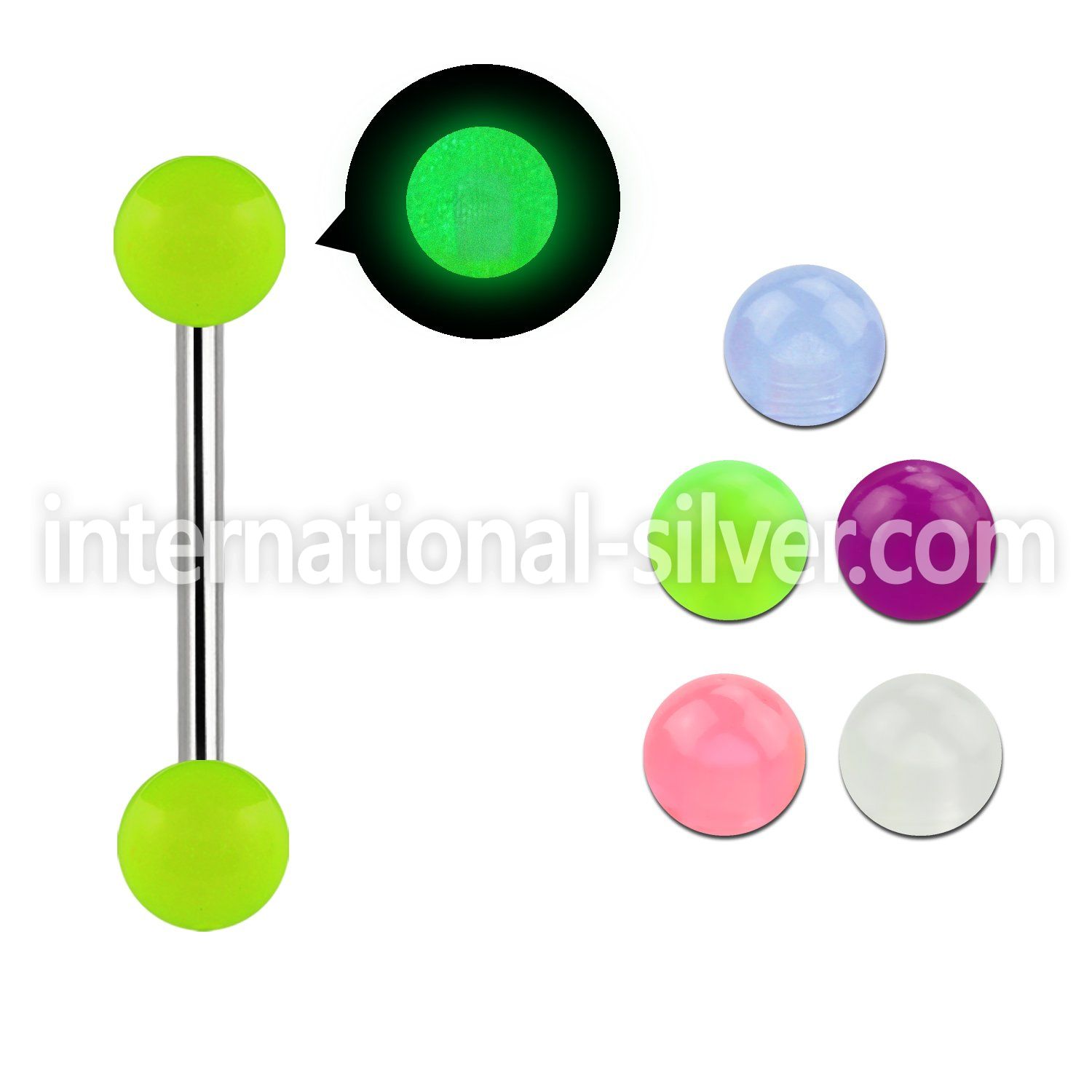 bbbgl5 straight barbells surgical steel 316l with acrylic parts nipple