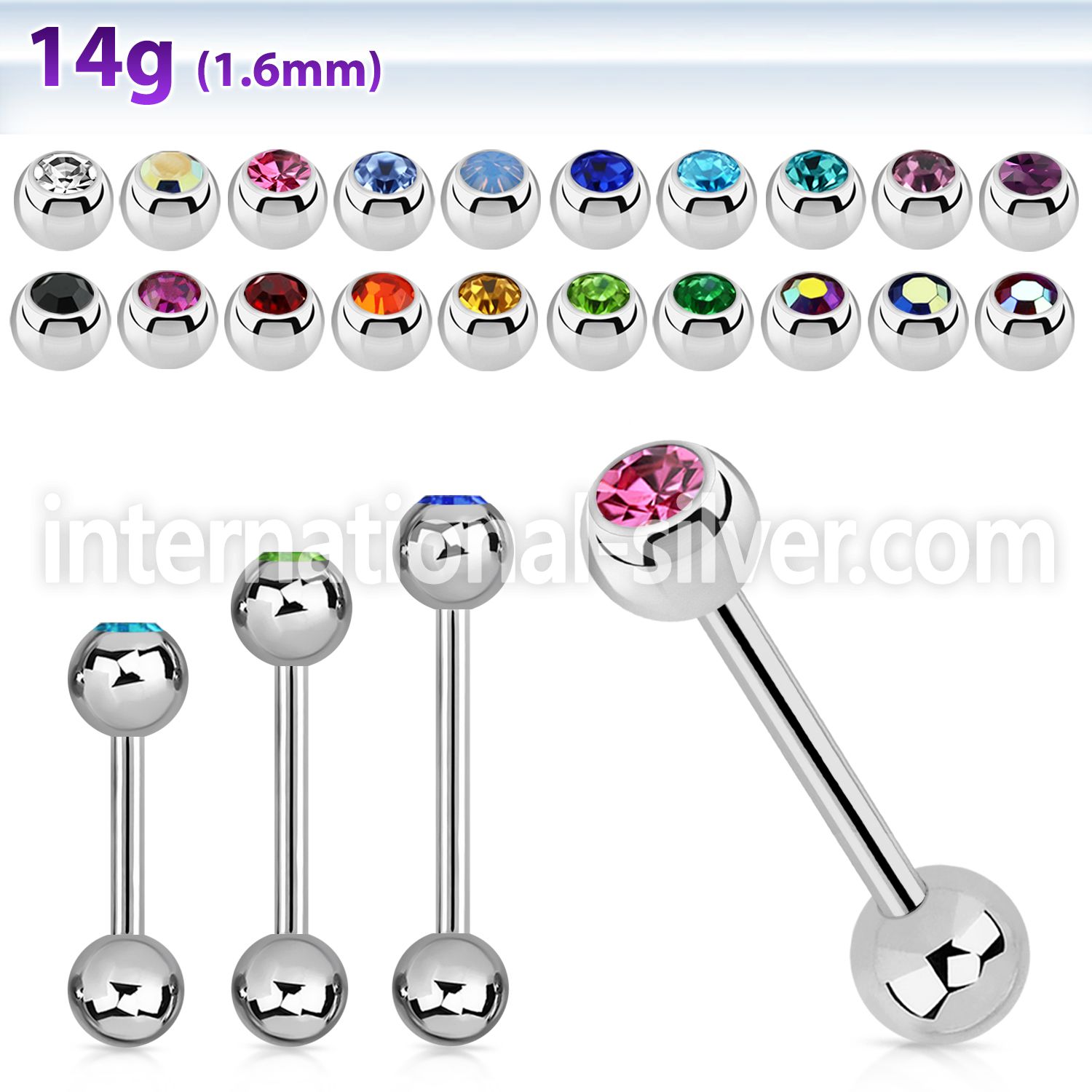 bbc straight barbells surgical steel 316l tongue
