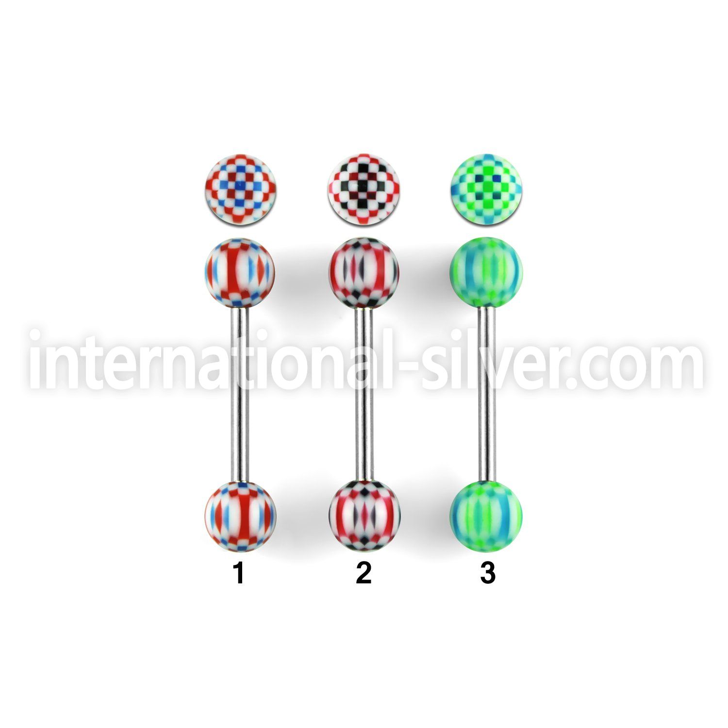 bbdxu straight barbells surgical steel 316l with acrylic parts tongue