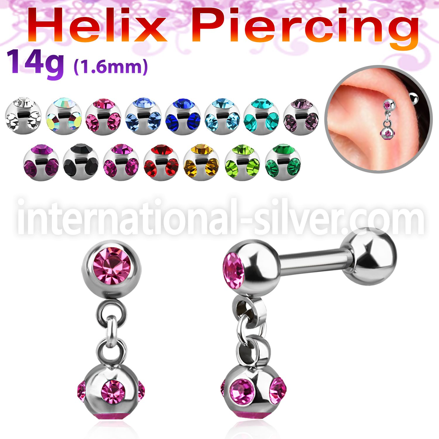 bber39b straight barbells surgical steel 316l helix