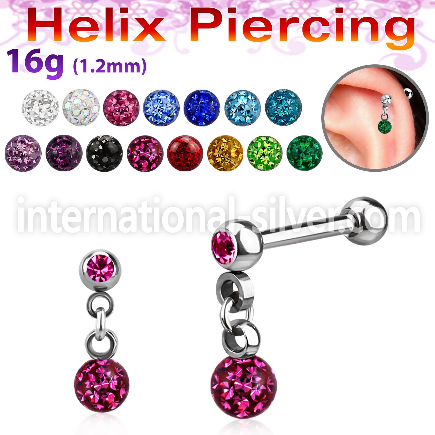 bber41 straight barbells surgical steel 316l tragus