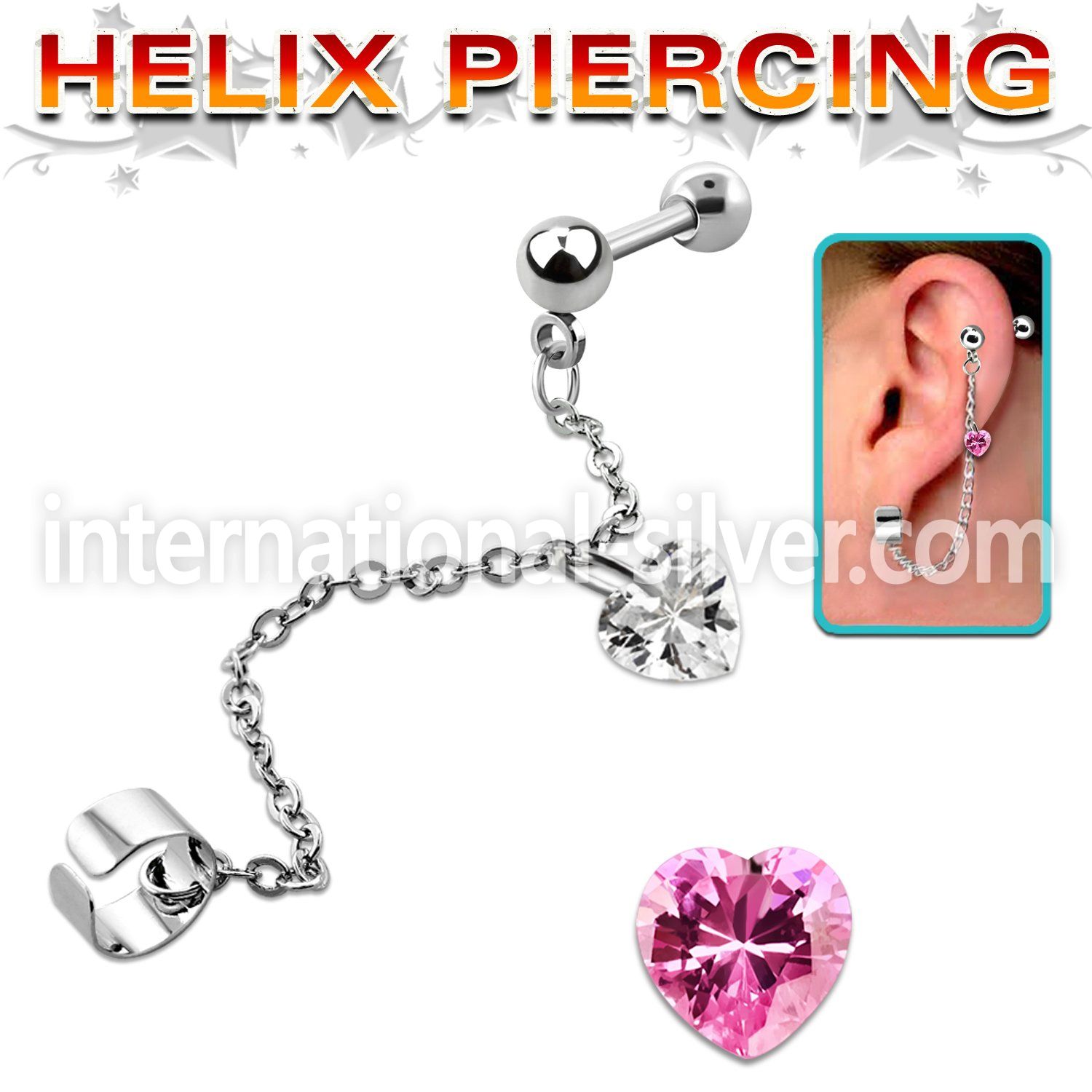 bber47 straight barbells surgical steel 316l ear lobe