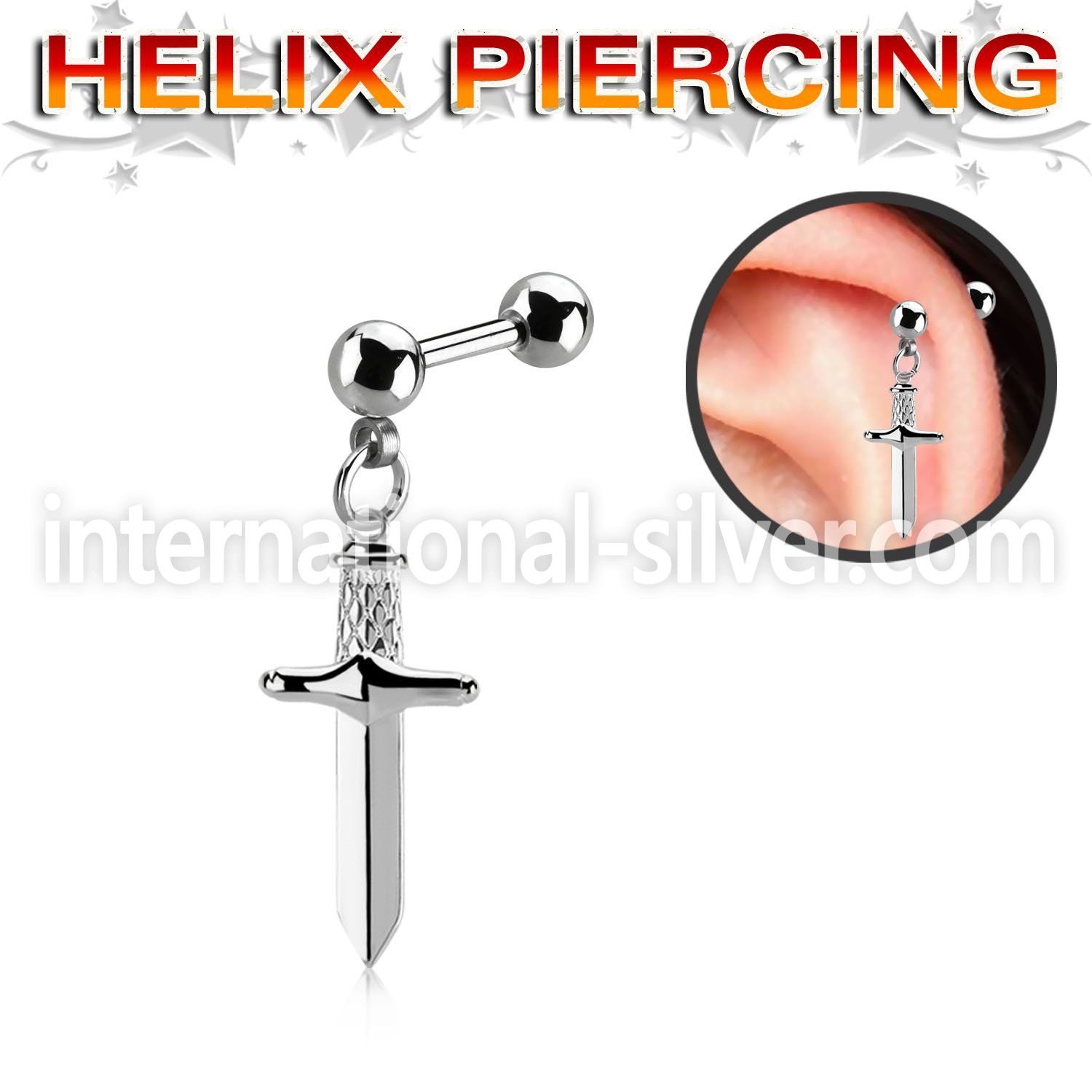 bber84 surgical steel barbells helix  piercing