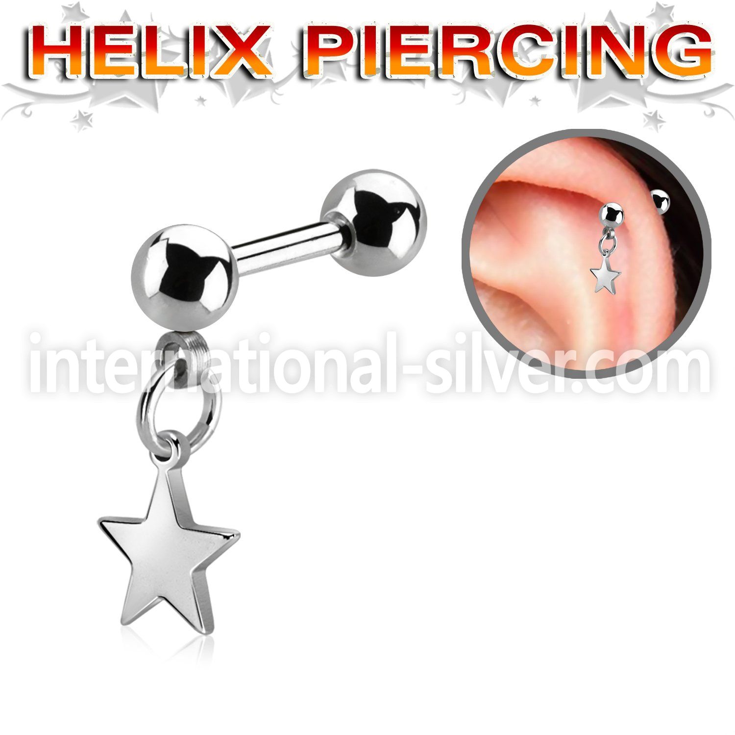 bber89 surgical steel barbells helix piercing