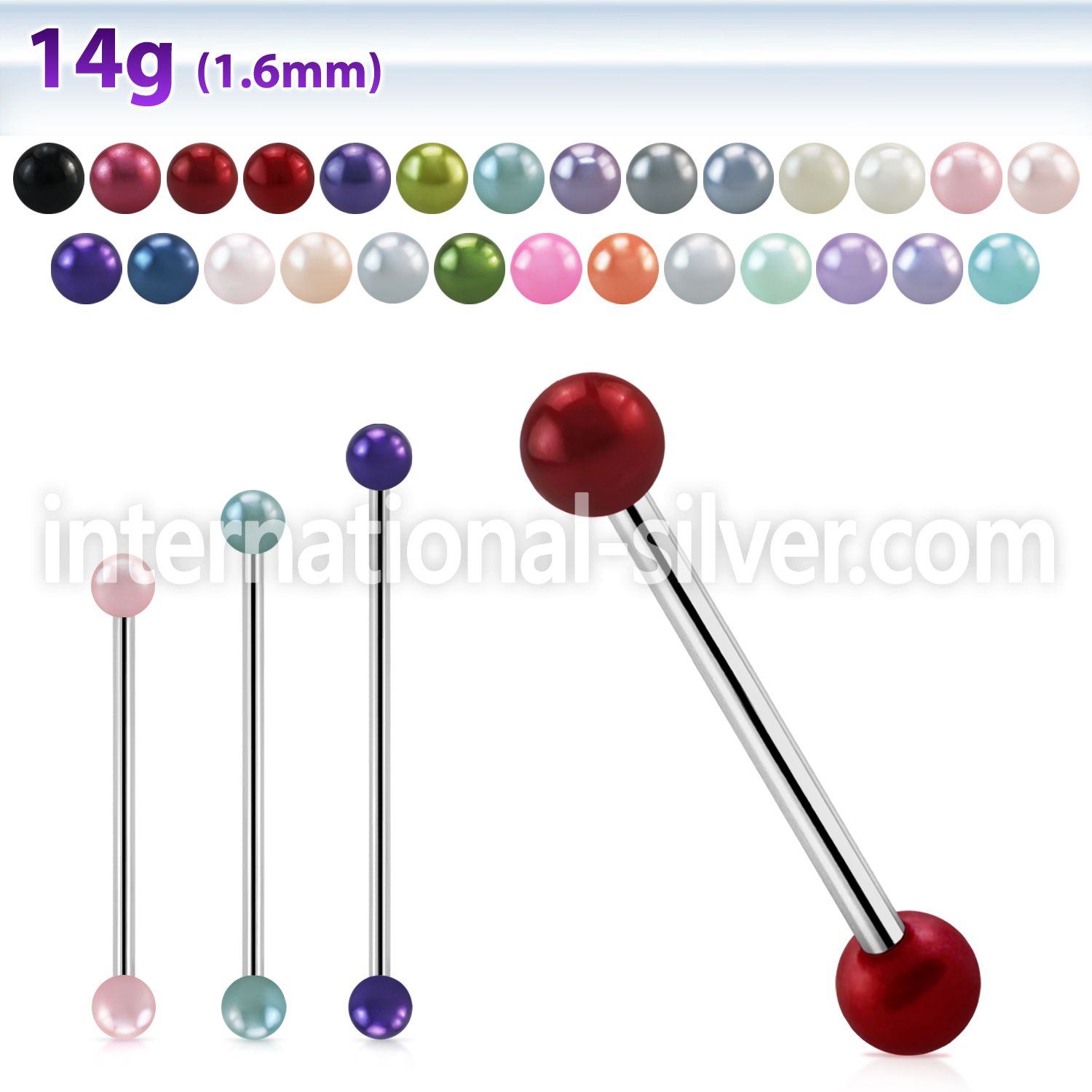 bbipr5 straight barbells surgical steel 316l 