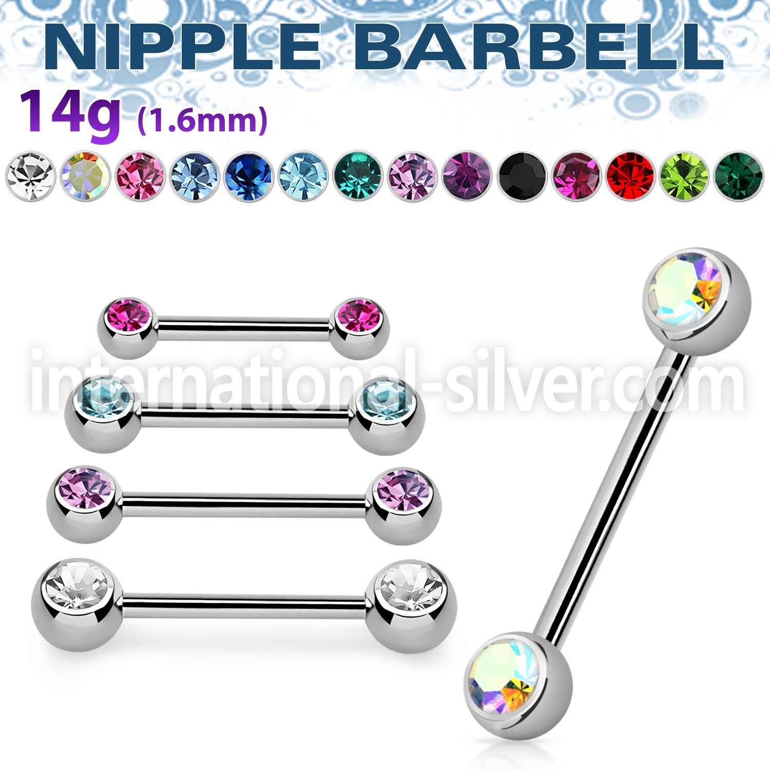 bbnp2c straight barbells surgical steel 316l nipple