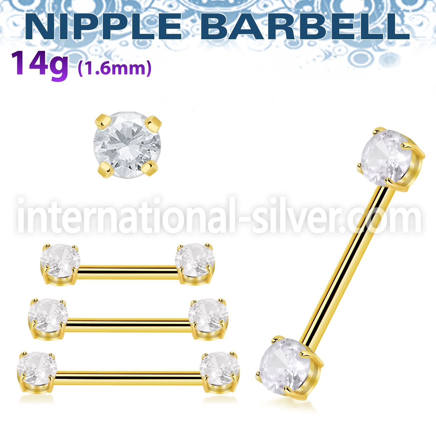 bbnpt2z anodized surgical steel 16g barbell nipple piercing