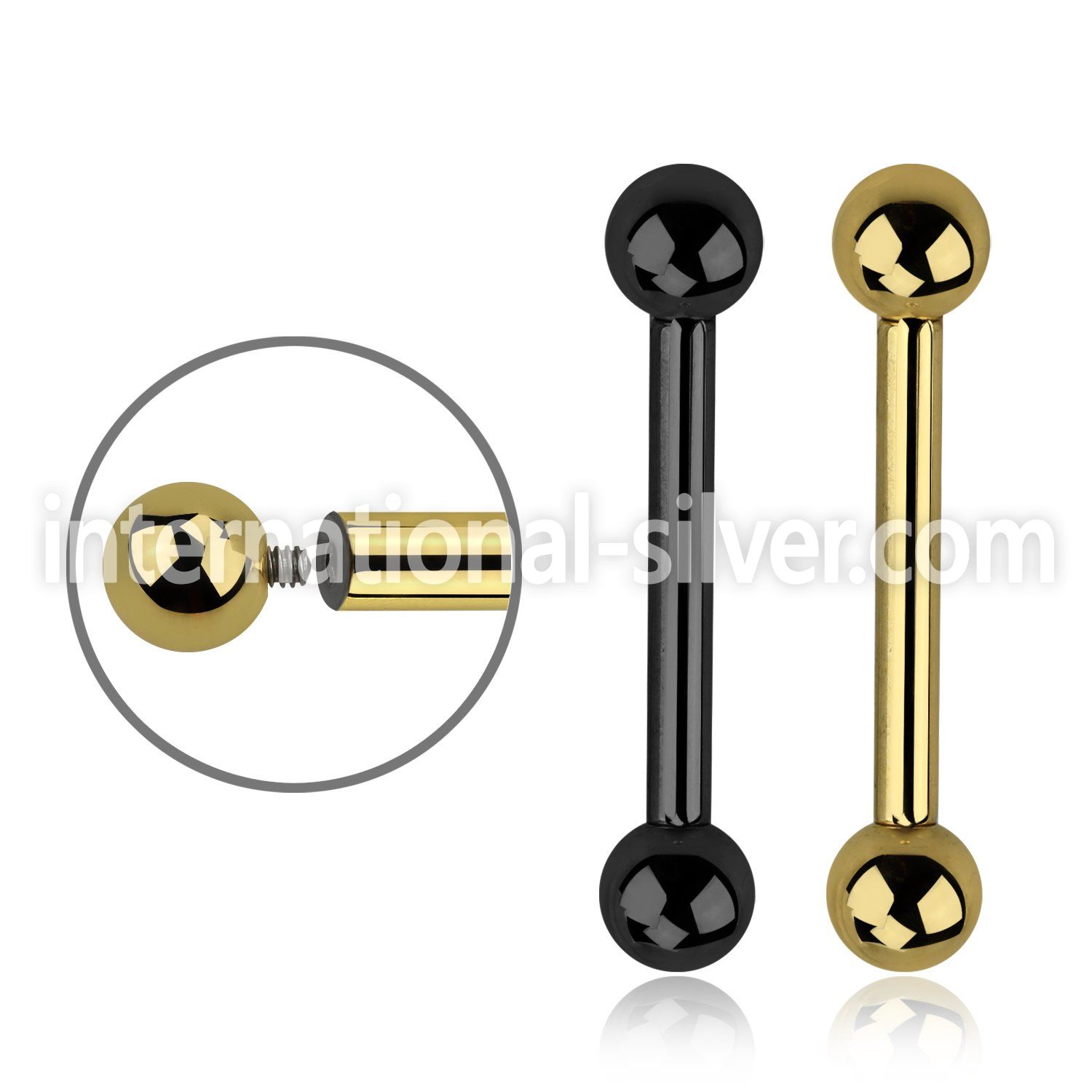 bbt10 straight barbells anodized surgical steel 316l tongue
