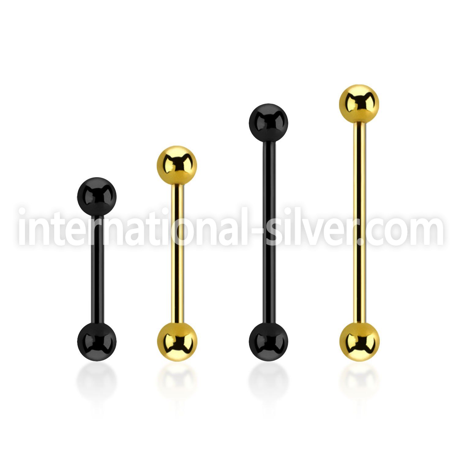 bbt20 anodized 316l steel barbell, 20g w 3mm balls