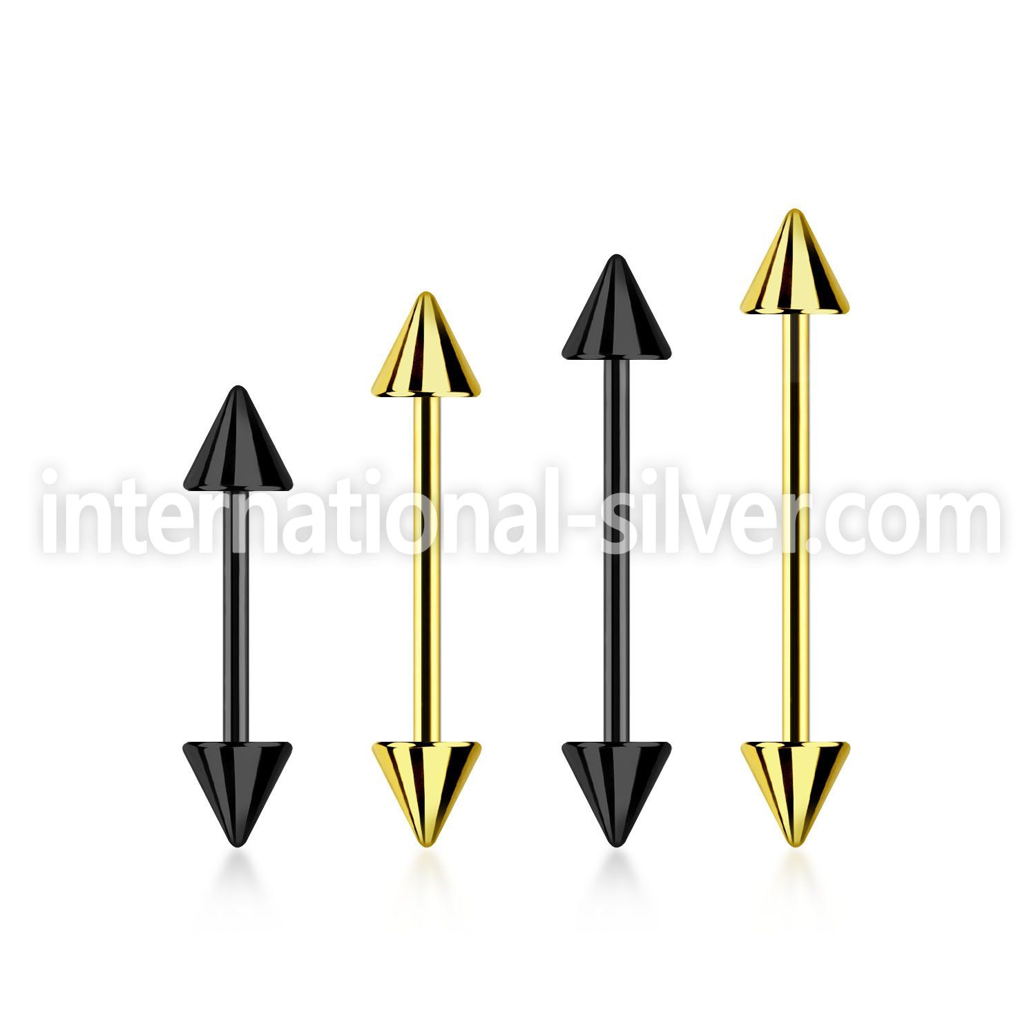 bbt20cn anodized 316l steel eyebrow barbell, 20g w 3mm cones