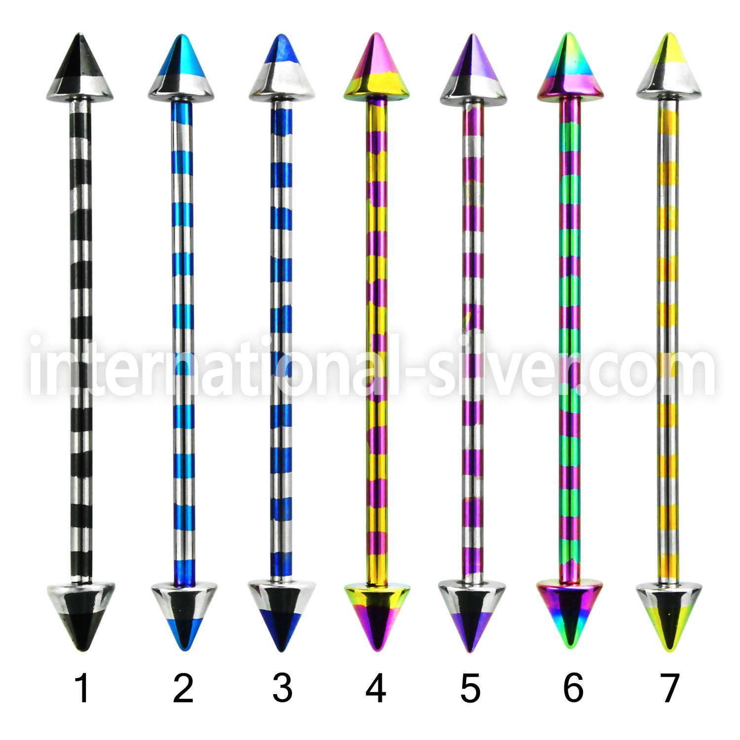 bbtnrb straight barbells anodized surgical steel 316l tongue