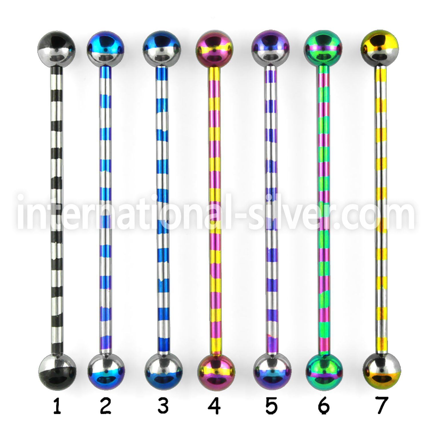 bbtrb straight barbells anodized surgical steel 316l tongue