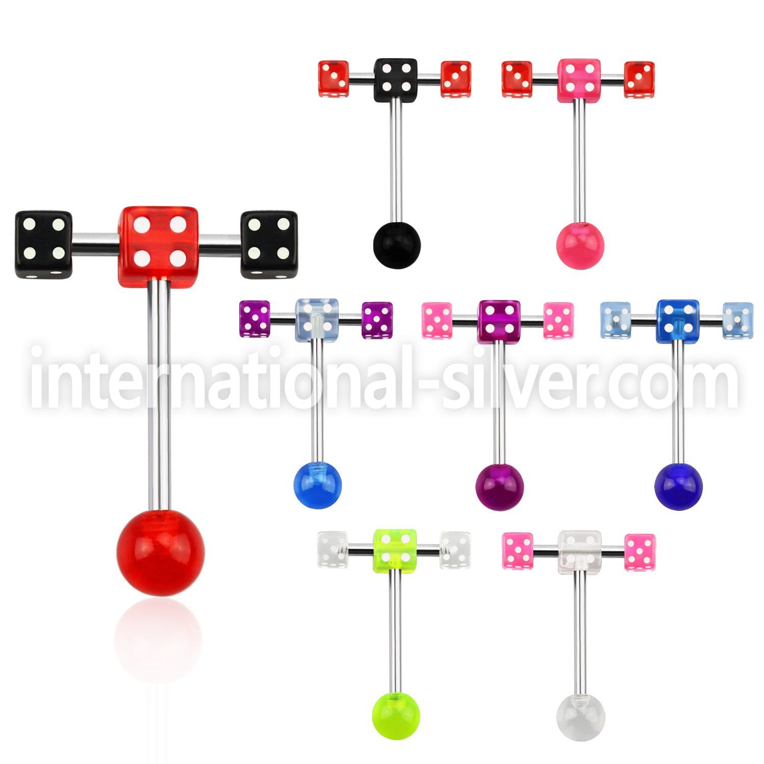 bbvdspn2 straight barbells surgical steel 316l with acrylic parts tongue