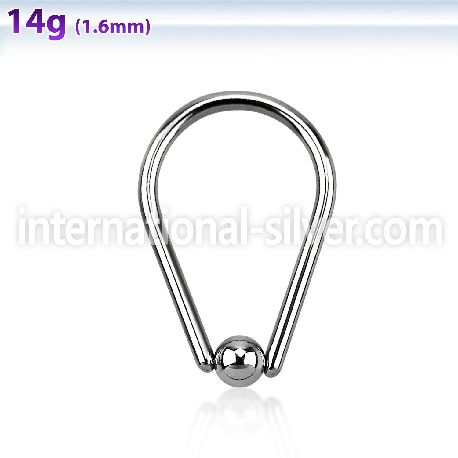 bcb14 hoops captive rings surgical steel 316l ear lobe