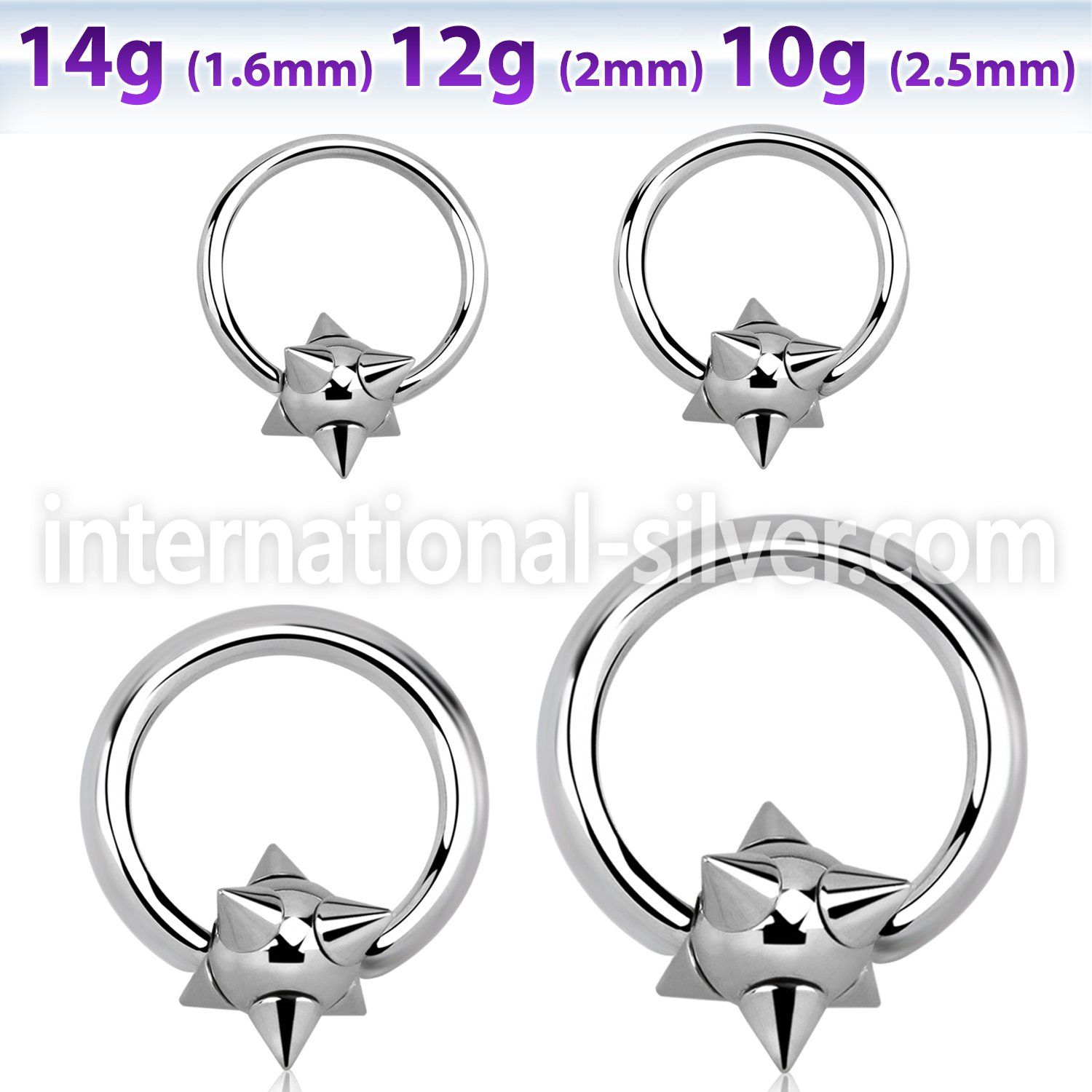bcc hoops captive rings surgical steel 316l 