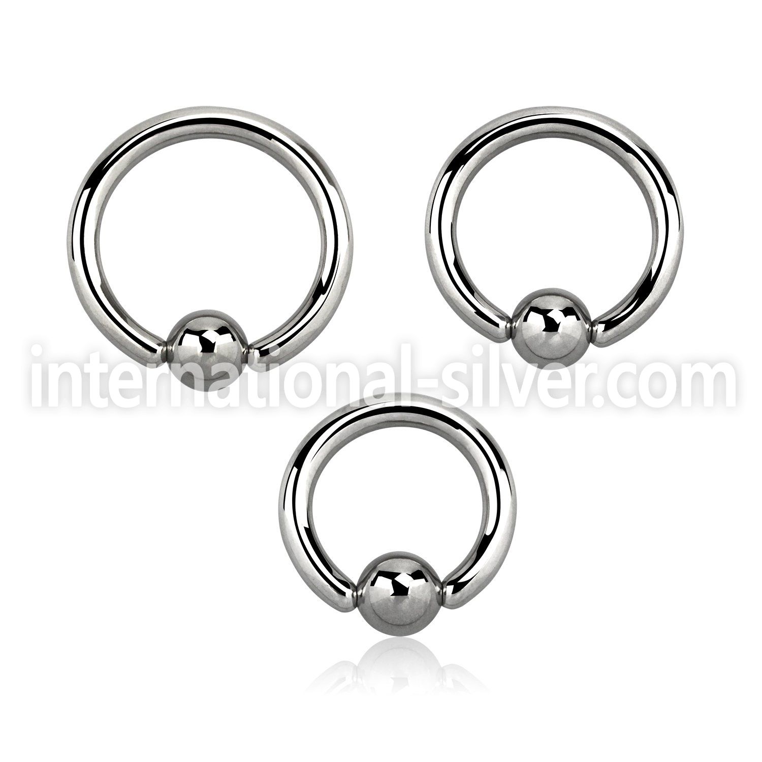 bcr10 hoops captive rings surgical steel 316l ear lobe