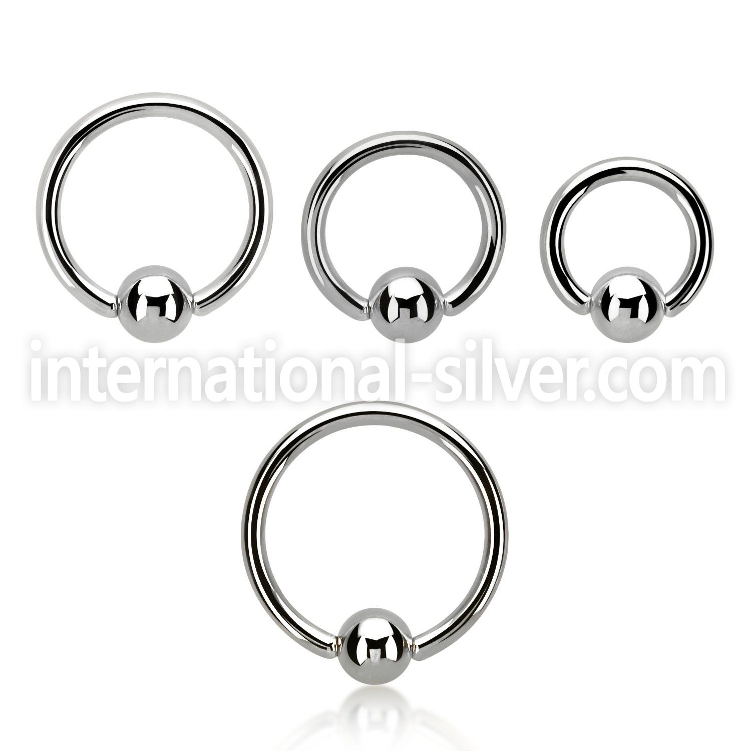 bcr14m hoops captive rings surgical steel 316l ear lobe