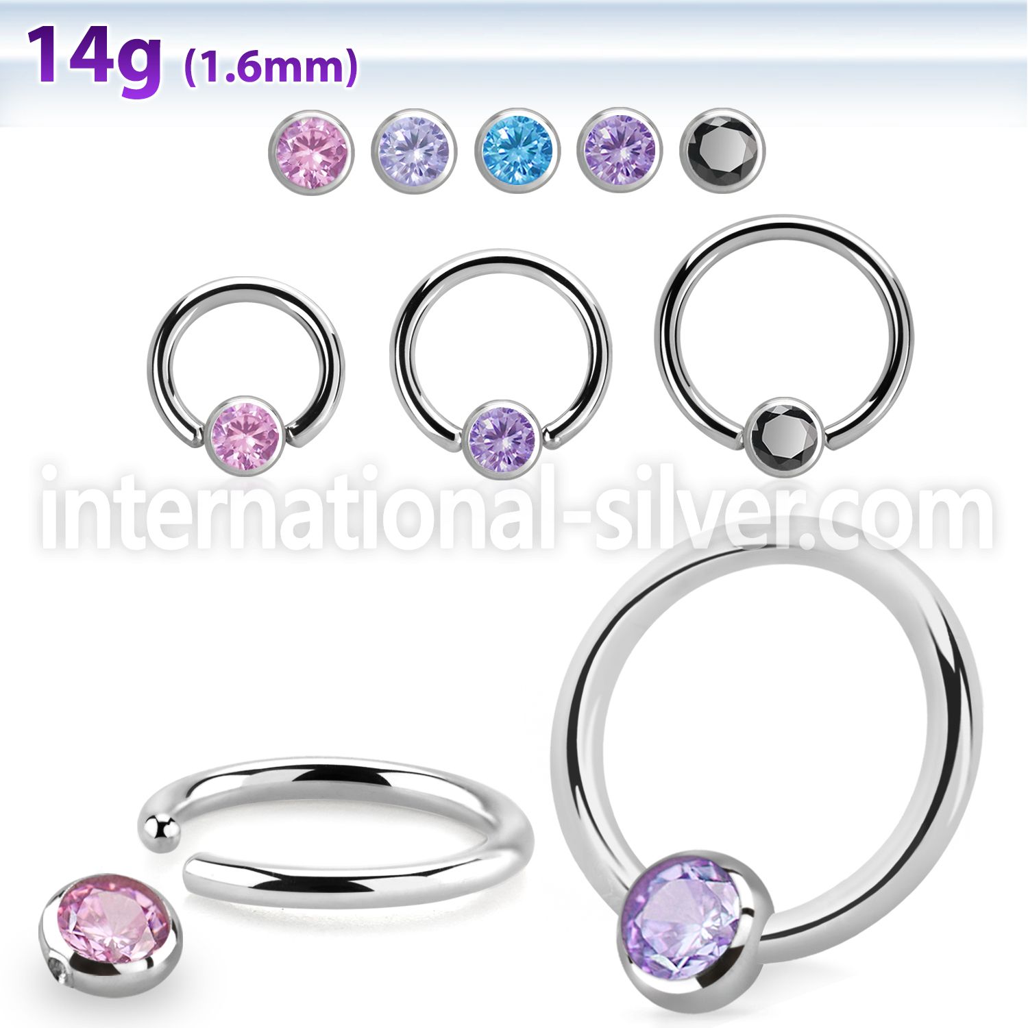 bcr14z4 surgical steel ball closure rings ear othersear lobe ear othershelix nipple septum piercing